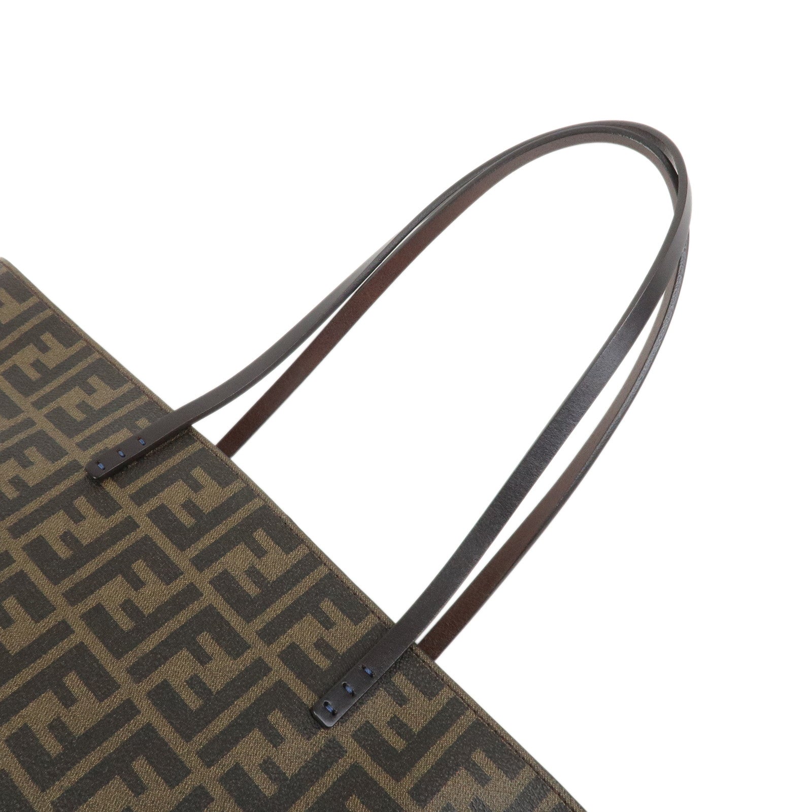 FENDI Zucca PVC Leather Tote Bag Shoulder Bag Brown 8BH185