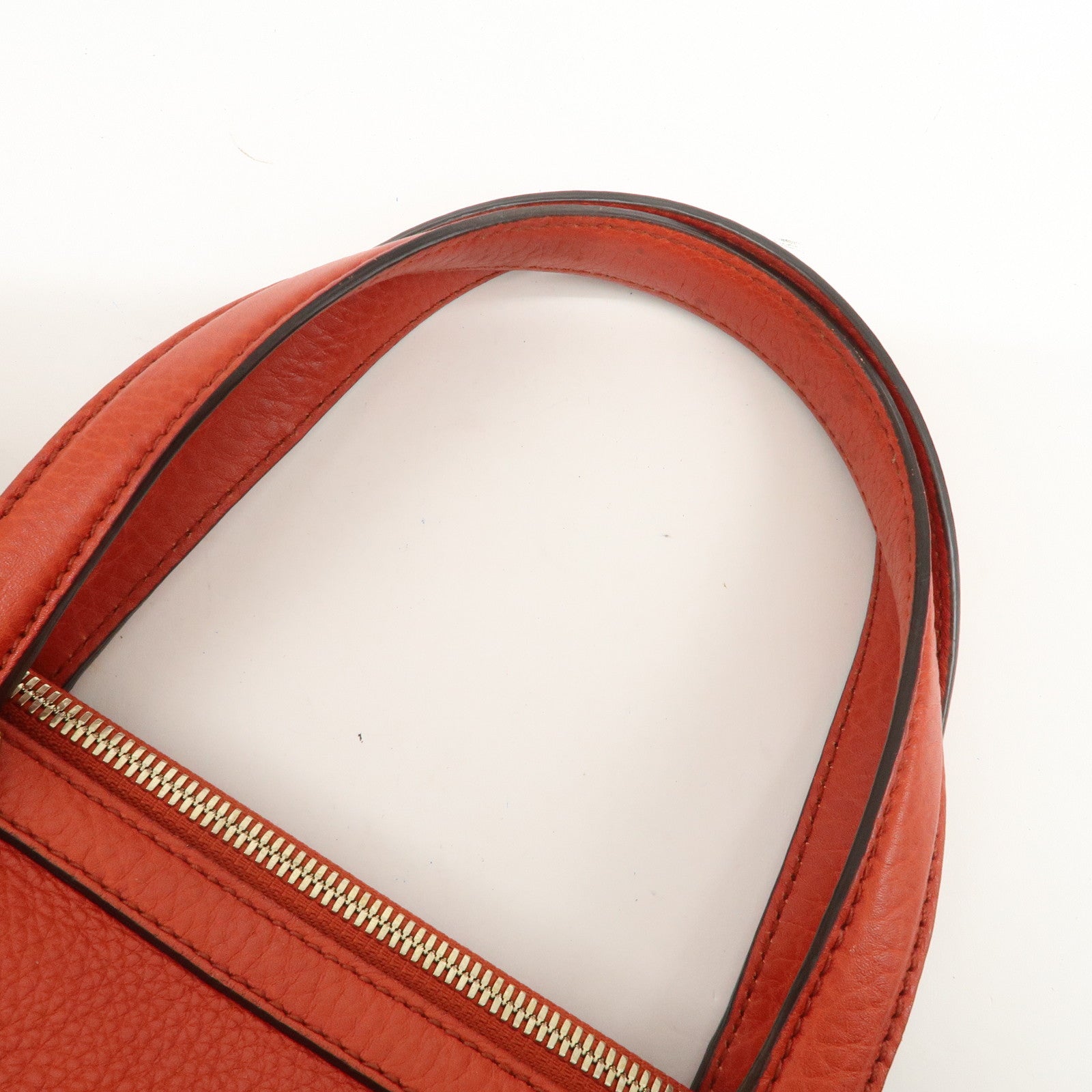 GUCCI SOHO Interlocking G Leather 2Way Hand Bag Orange 308362