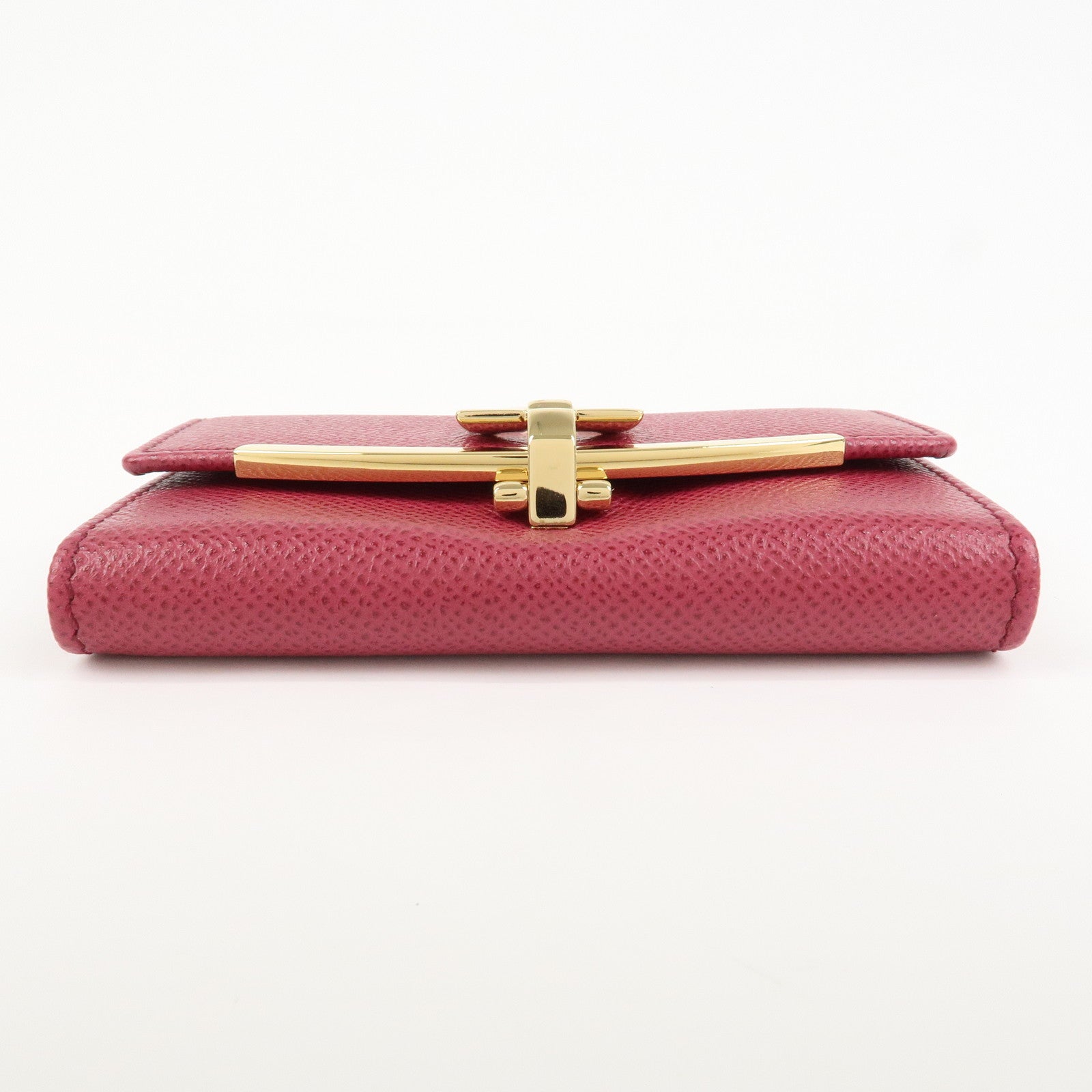 Ferragamo Gancini Leather 6 Ring Key Chain Key Case Red Gold