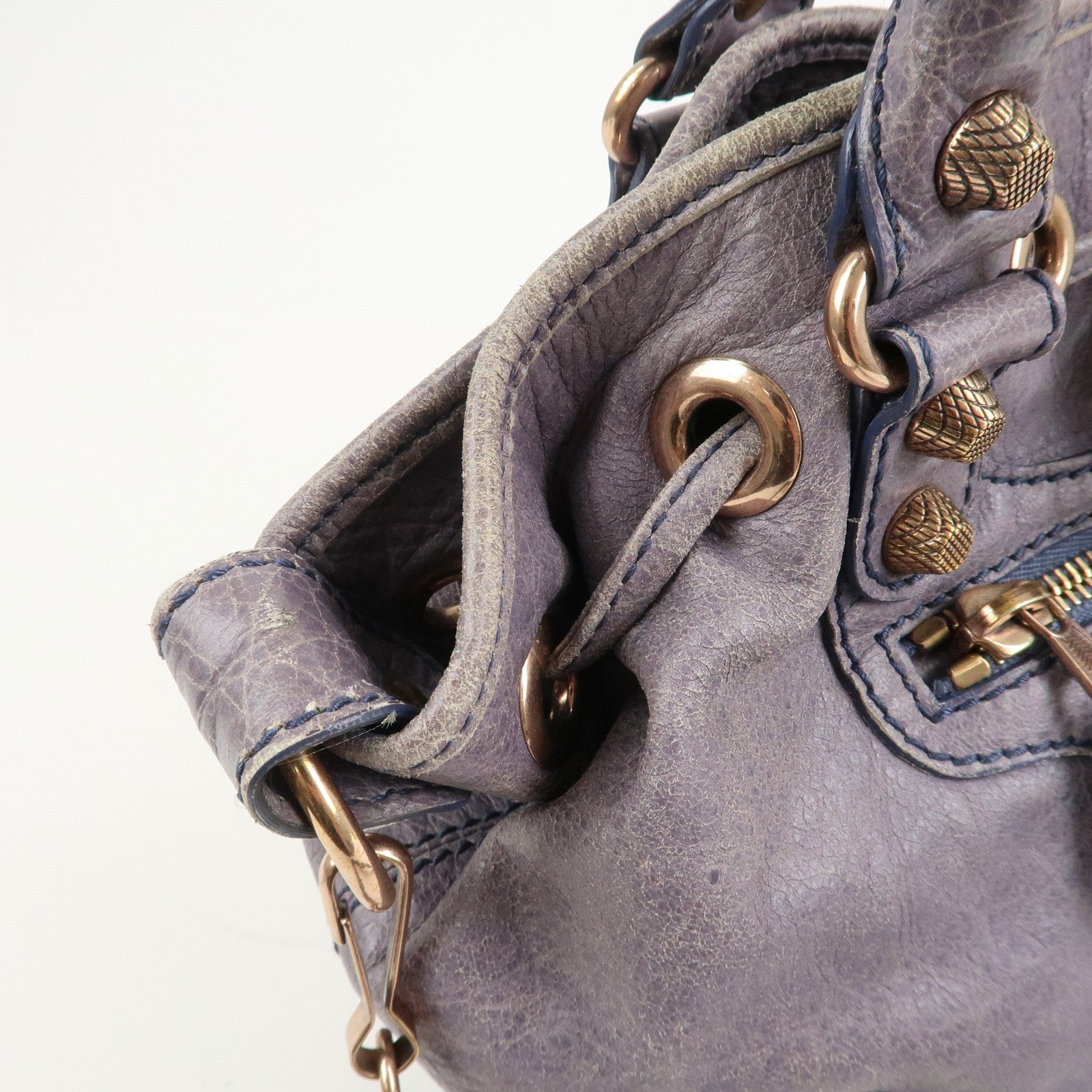 BALENCIAGA The Giant Mini Pompom 2Way Hand Shoulder Bag Gray 285439