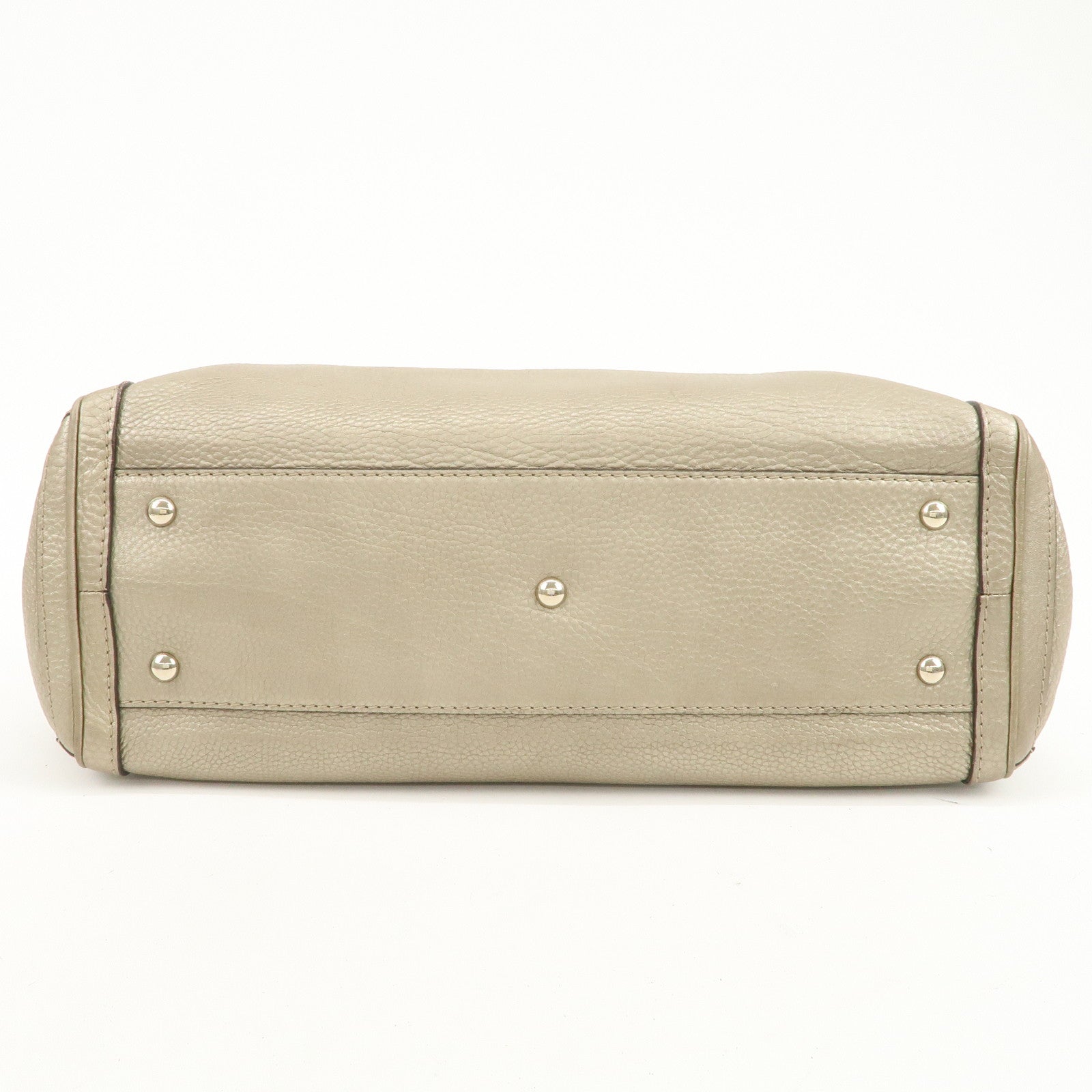 GUCCI Bamboo Leather Tote Bag Shoulder Bag Champagne Gold 269945