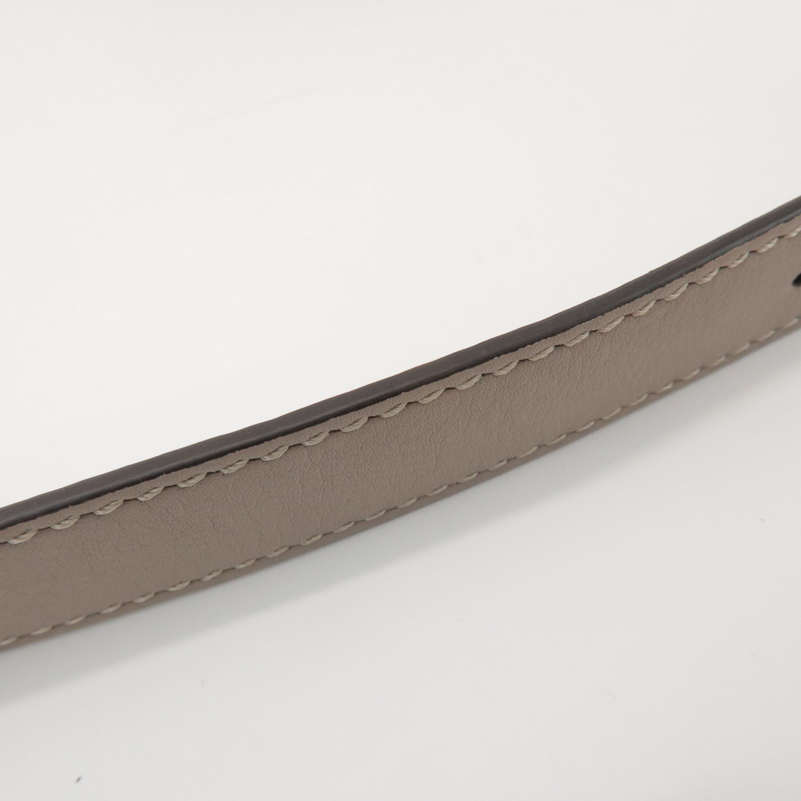 FENDI Peekaboo Leather Medium 2Way Hand Bag Greige Beige 8BN290