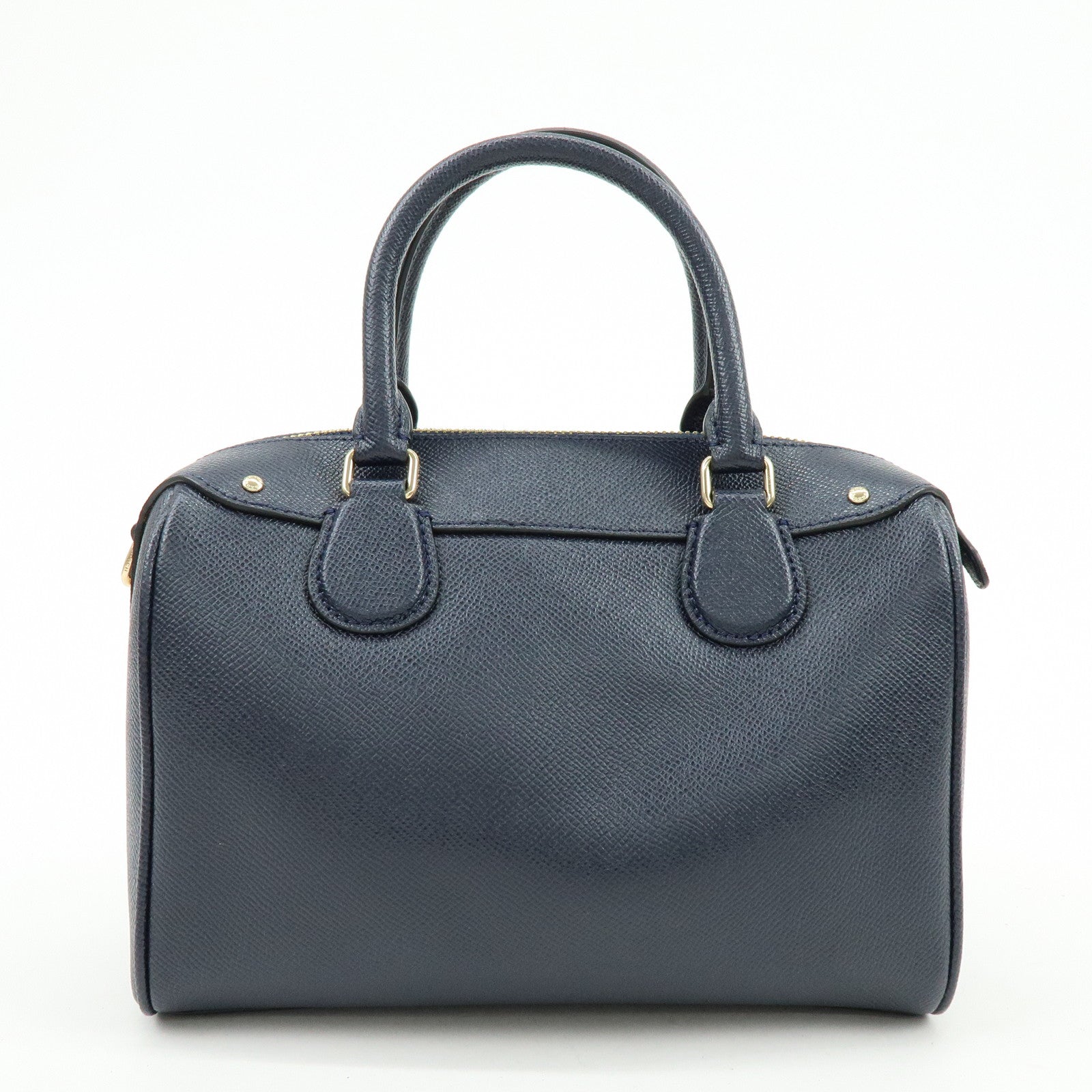 COACH Leather 2Way Shoulder Bag Hand Bag Navy