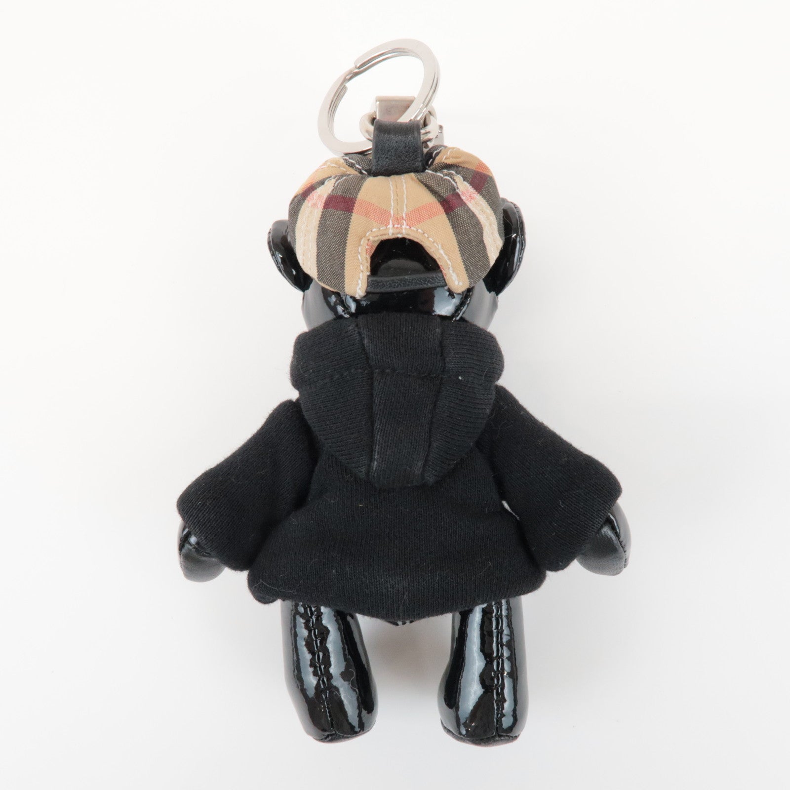 BURBERRY Thomas Bear Cotton Patent Leather Bag Charm Key Holder