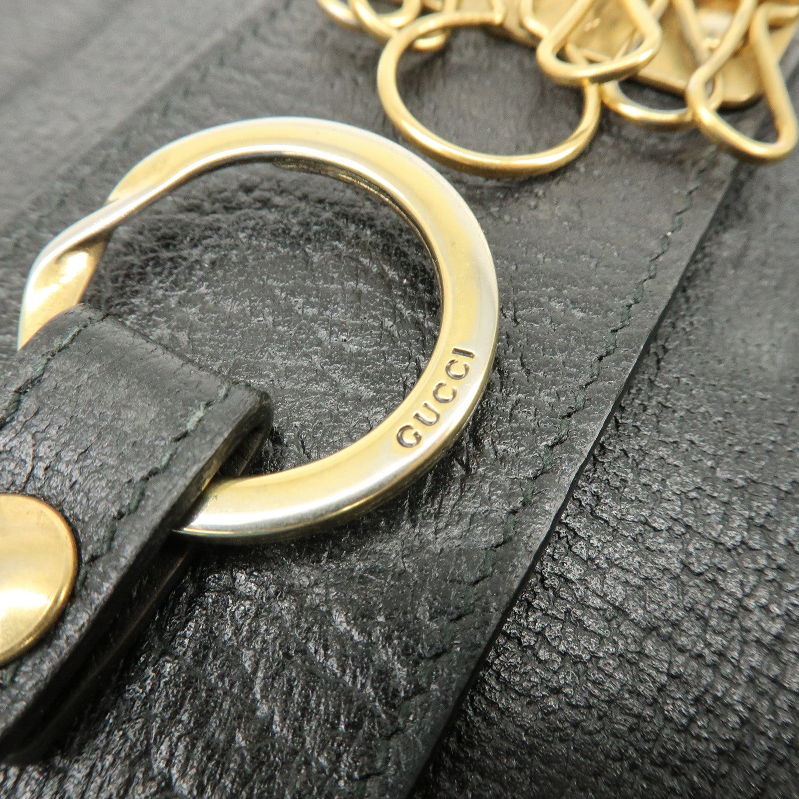 GUCCI GG Marmont Leather 6 Rings Key Case Key Holder Black 435305