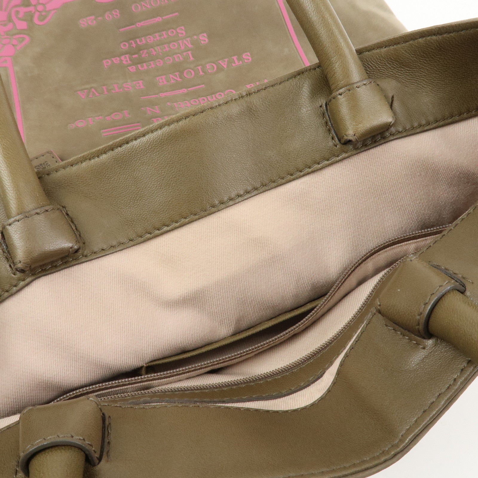 BVLGARI Collezione Leather Tote Bag Hand Bag Brown EK.C10.31337