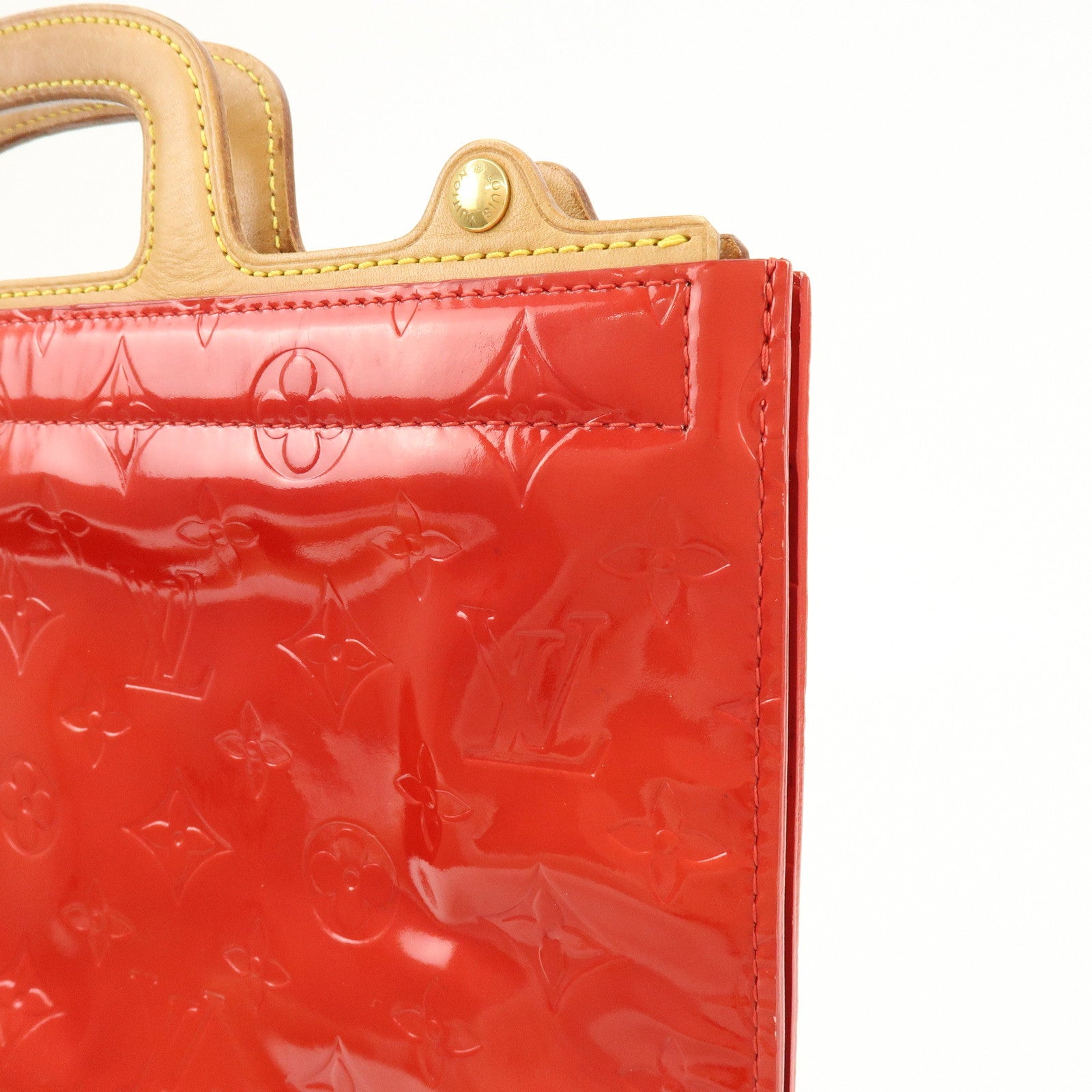 Louis Vuitton Monogram Vernis Stanton Hand Bag Rouge M91078