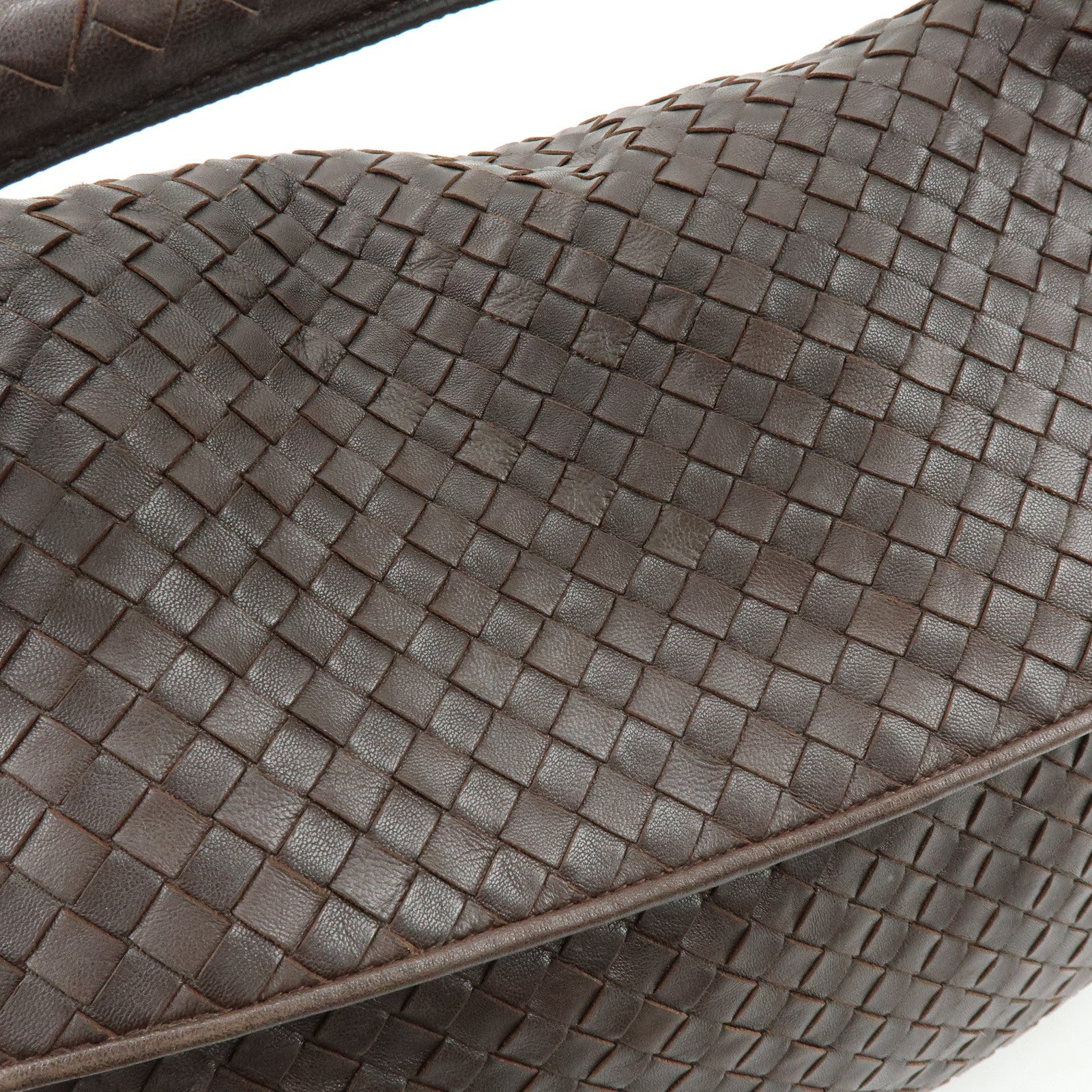 BOTTEGA VENETA Intrecciato Leather Shoulder Bag Brown 174741