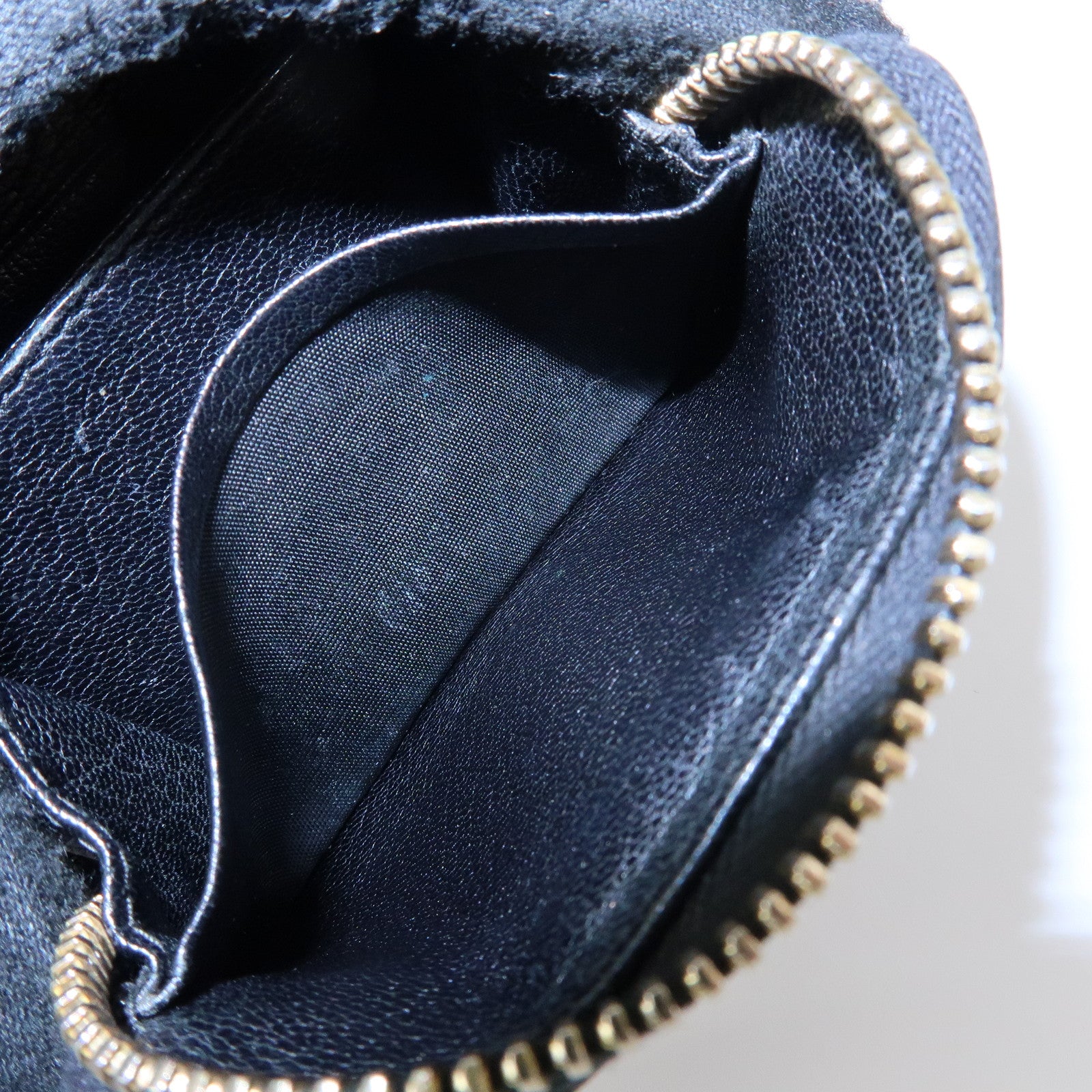 MIU MIU Madras Leather Studs Compact Coin Case Wallet Black