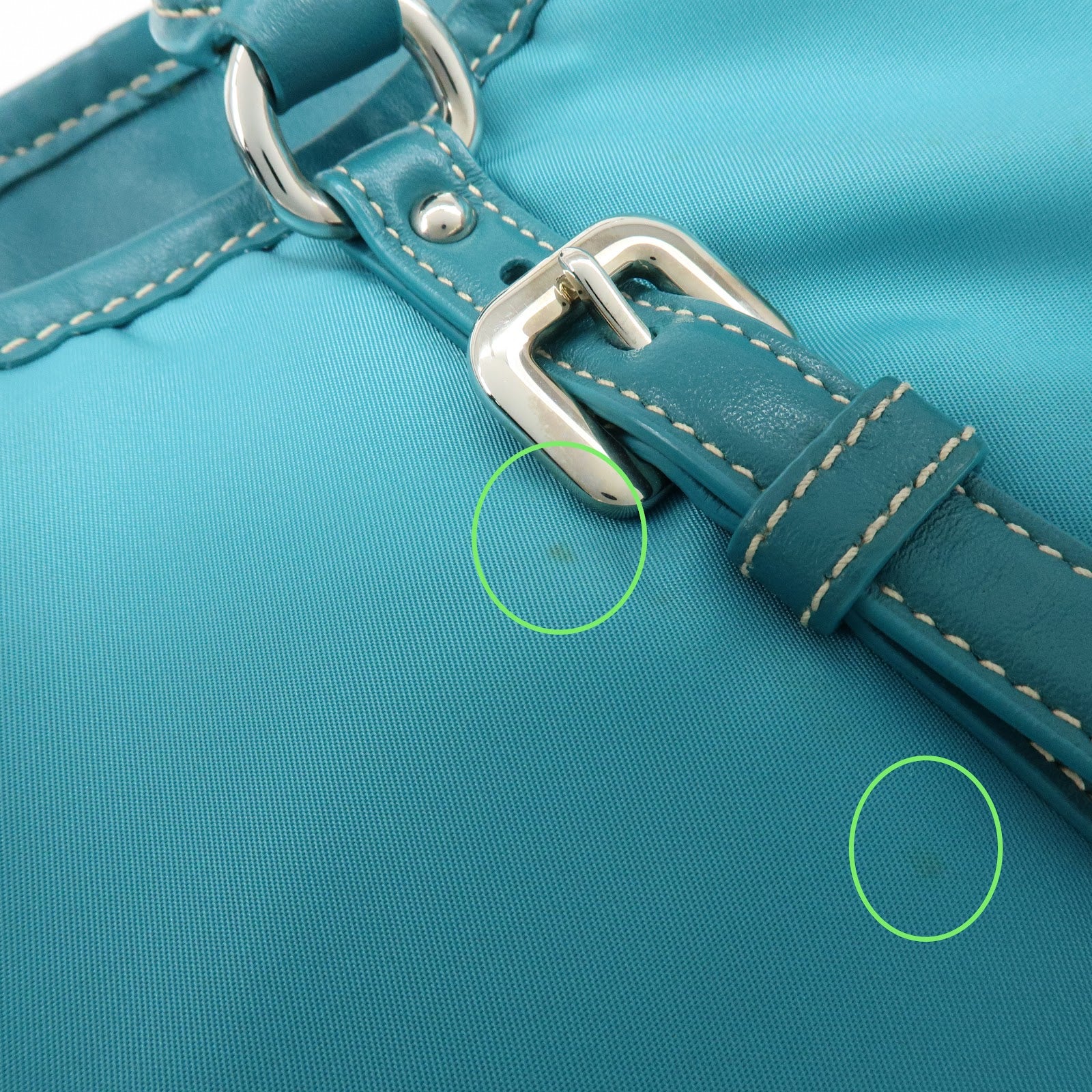 Prada Nylon Leather 2Way Bag Hand Bag Shoulder Bag Blue