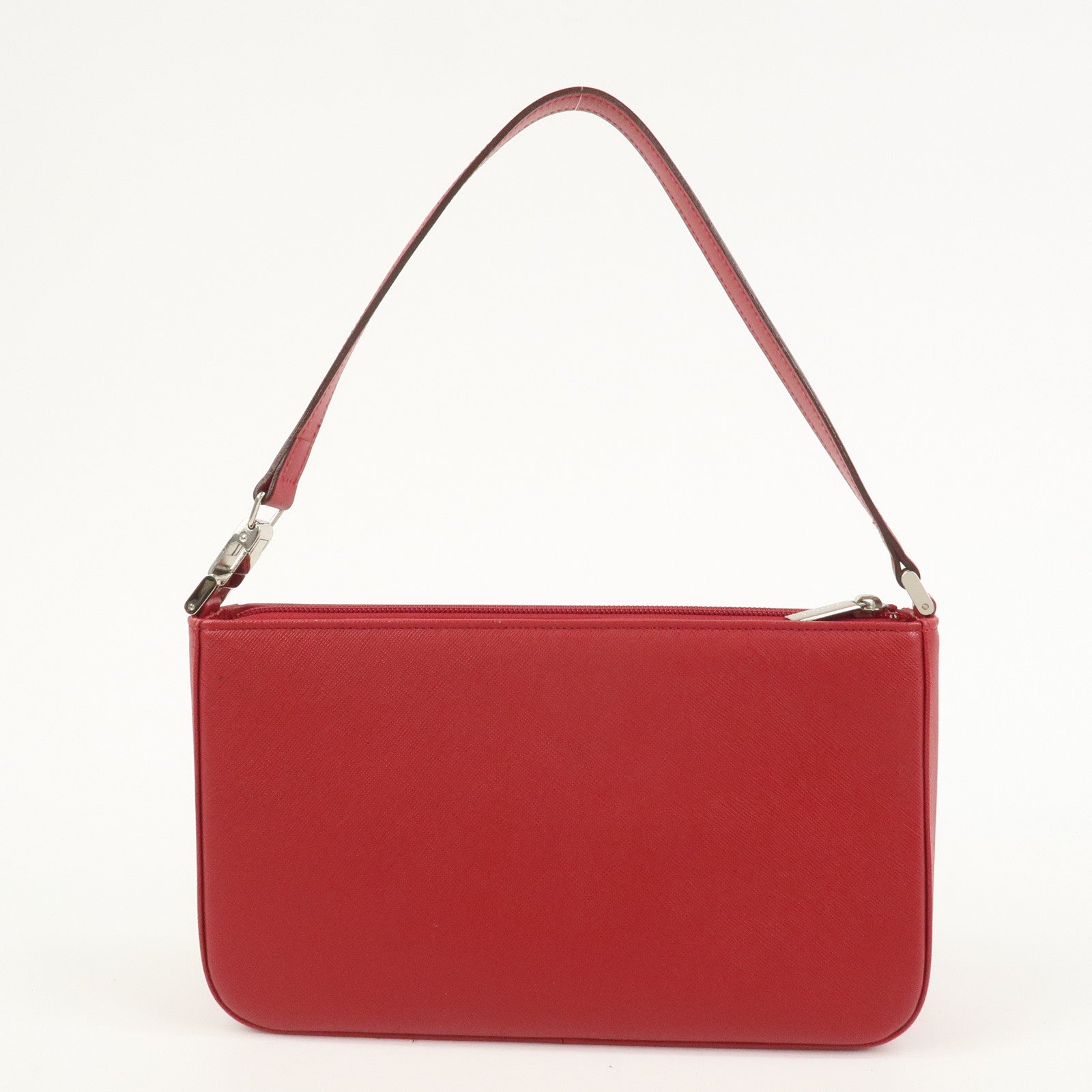BURBERRY Logo Leather Shoulder Bag Hand Bag Red