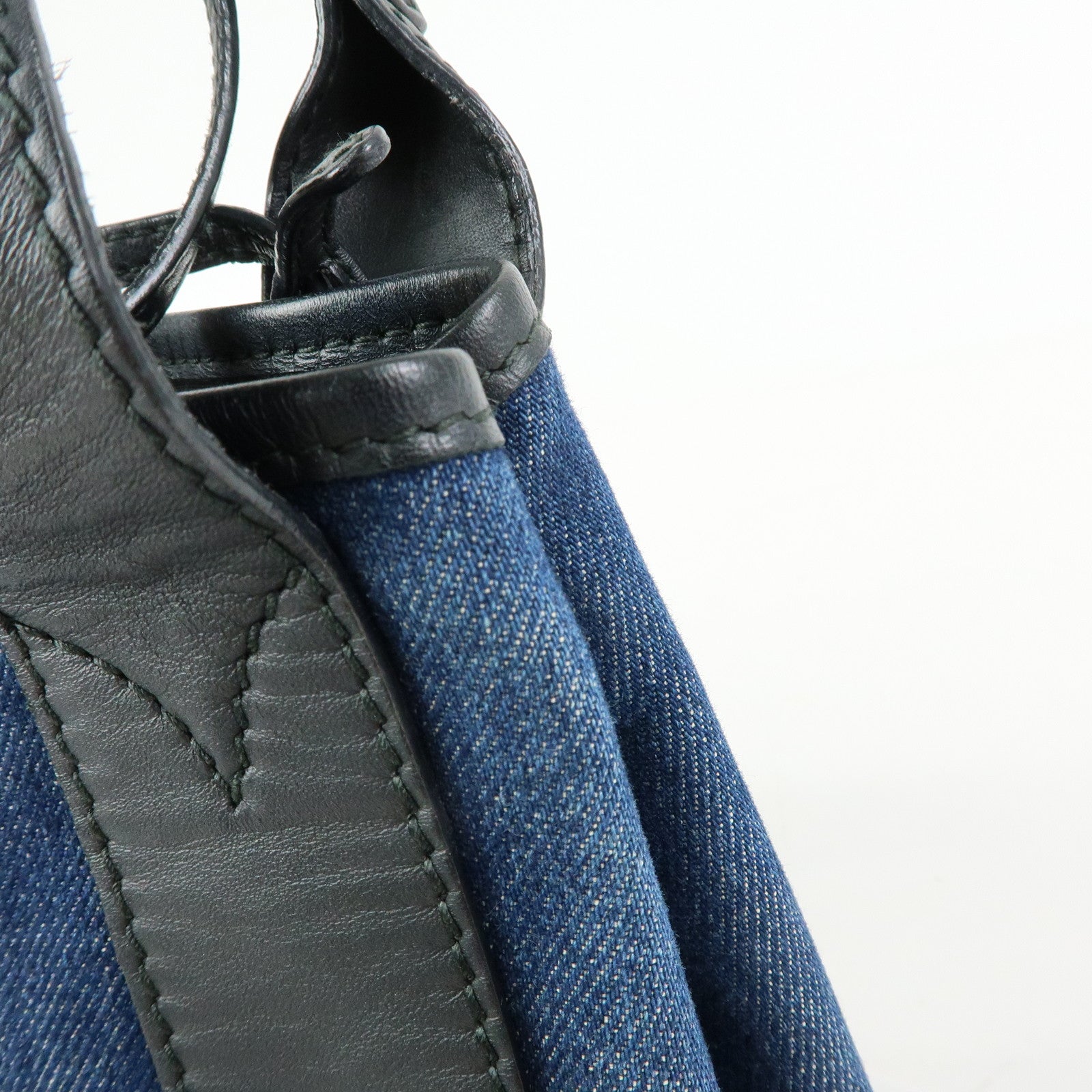 BALENCIAGA Baby Cabas Denim 2Way Bag Hand Shoulder Bag Blue Black