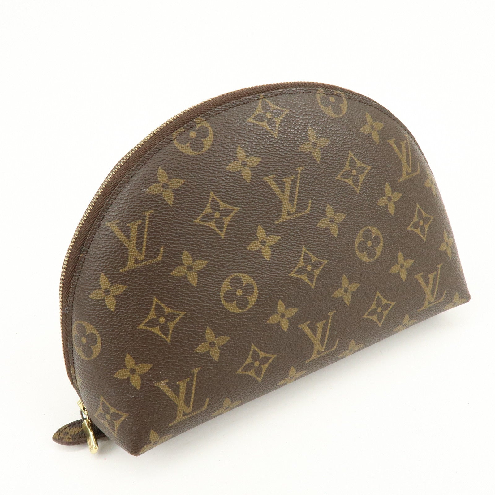 Louis Vuitton Monogram Trousse Demi Ronde Pouch Brown M47520