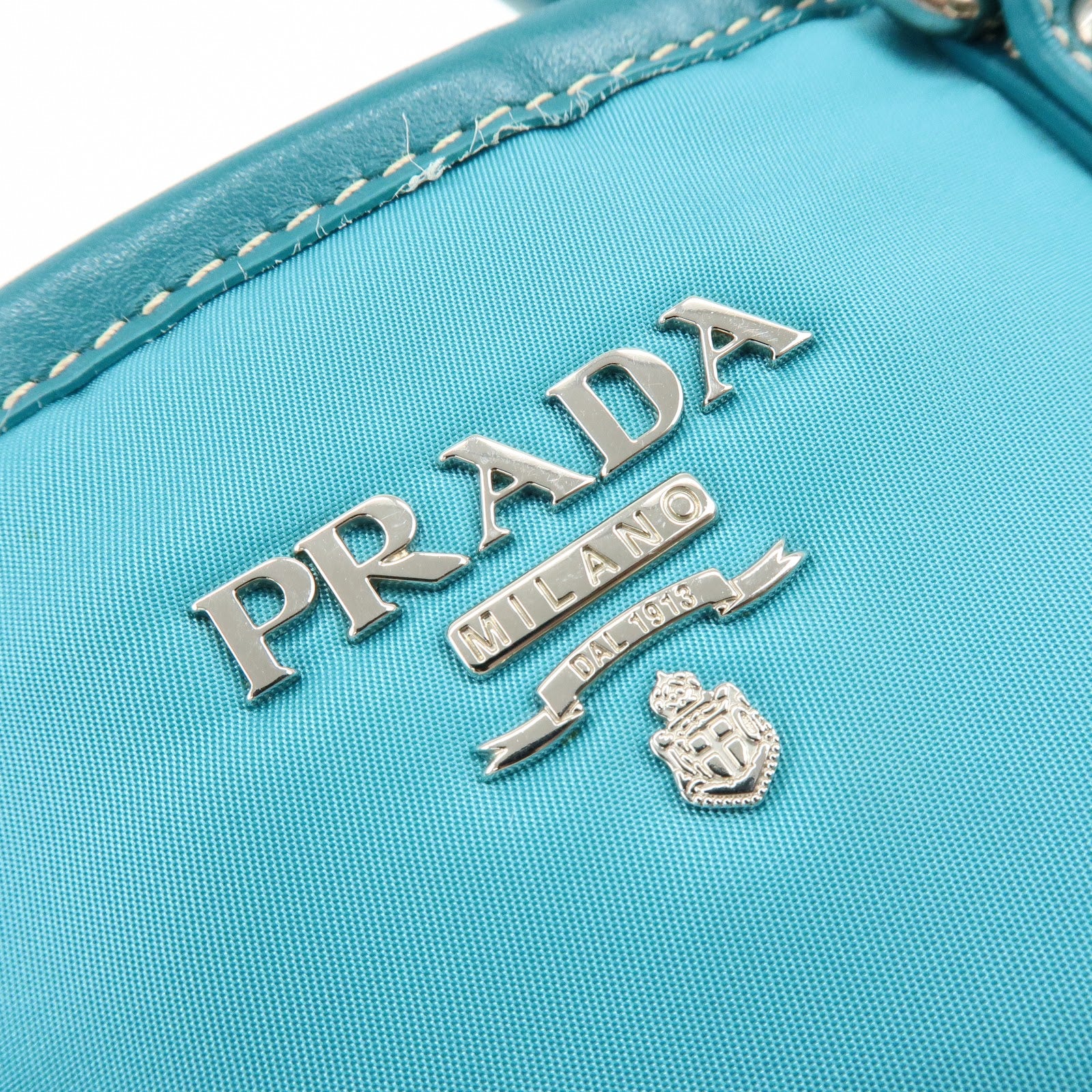 Prada Nylon Leather 2Way Bag Hand Bag Shoulder Bag Blue
