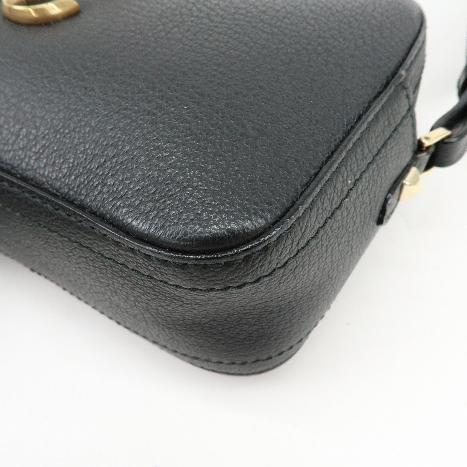 JIMMY CHOO VARENNE Leather Shoulder Bag Crossbody Bag Black