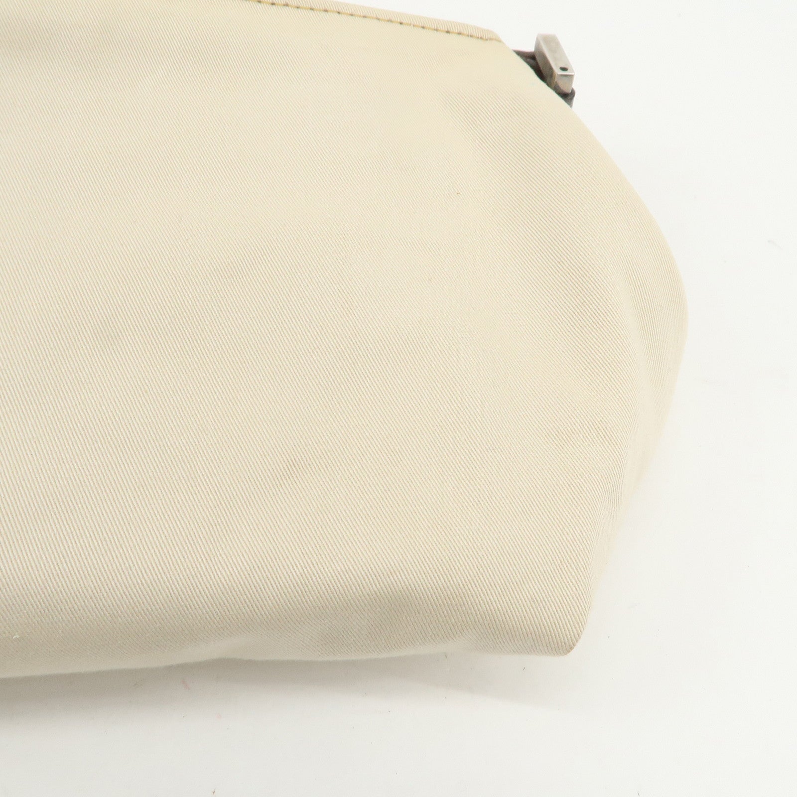 FENDI Canvas Shoulder Bag Hand Bag Ivory Silver Hardware