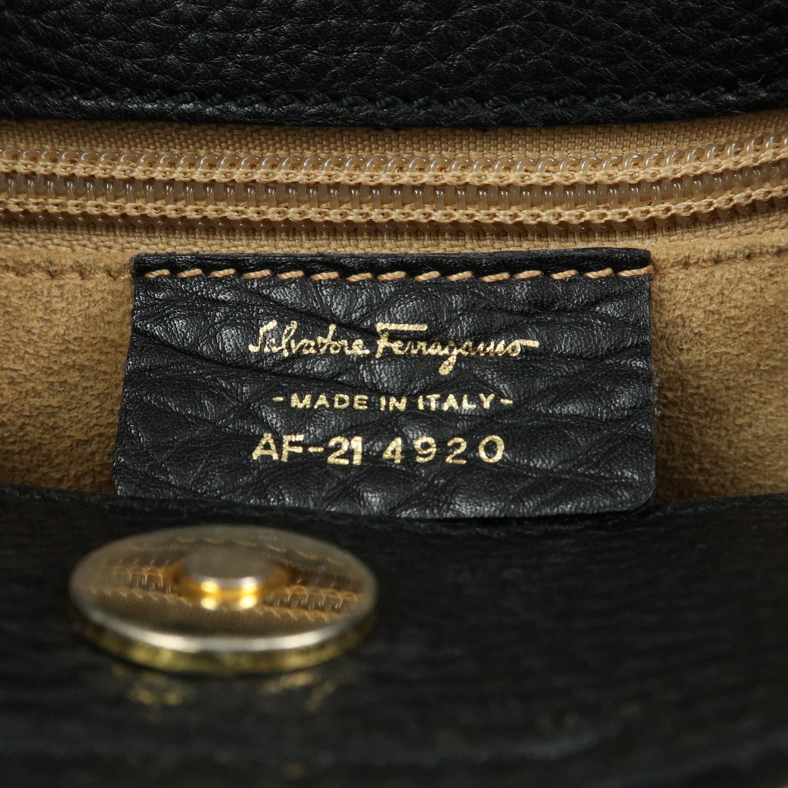 Ferragamo Leather 2Way Bag Tote Bag Hand Bag Black