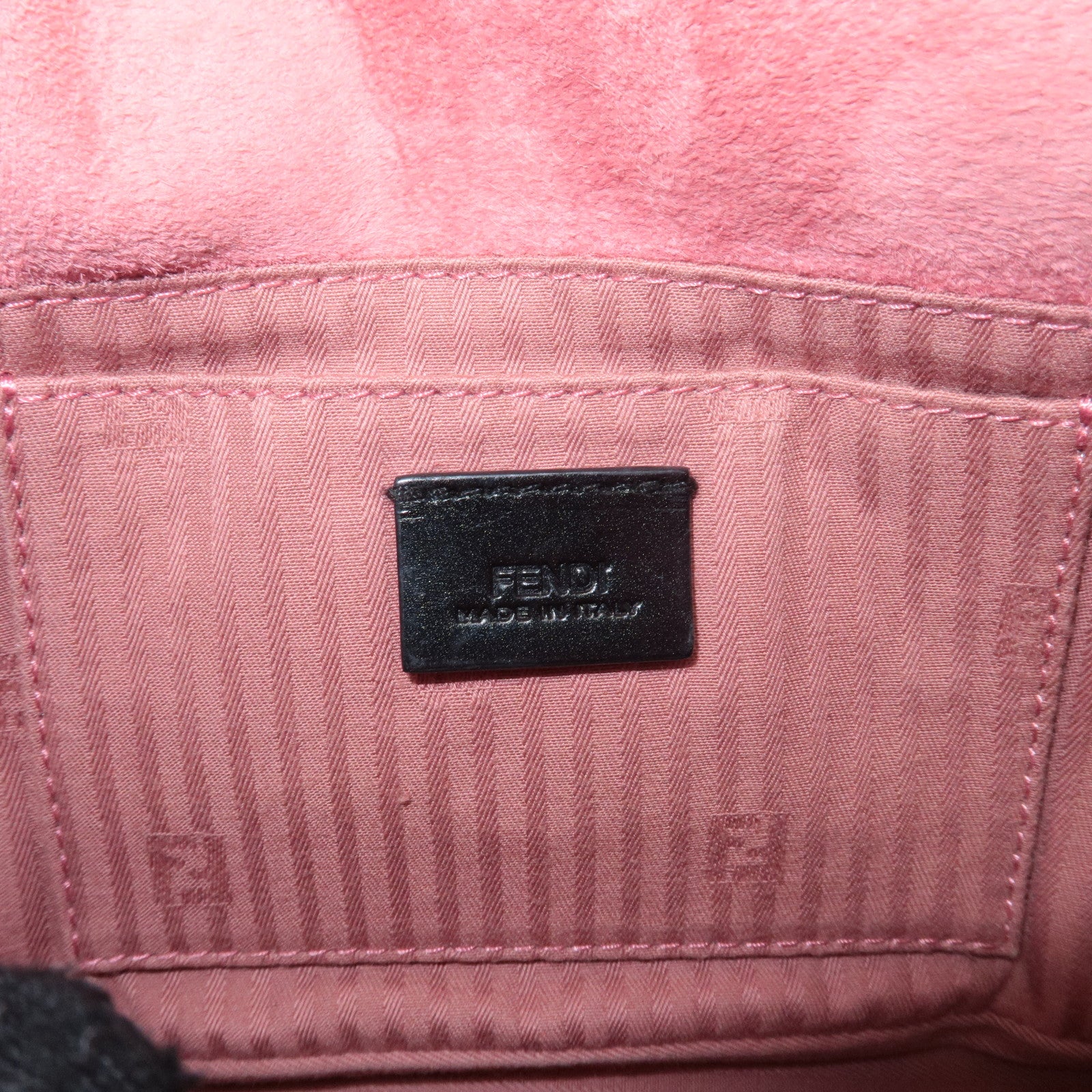 FENDI Leather Chain Shoulder Bag Purse Gold HDW Pink 8M0276 Used