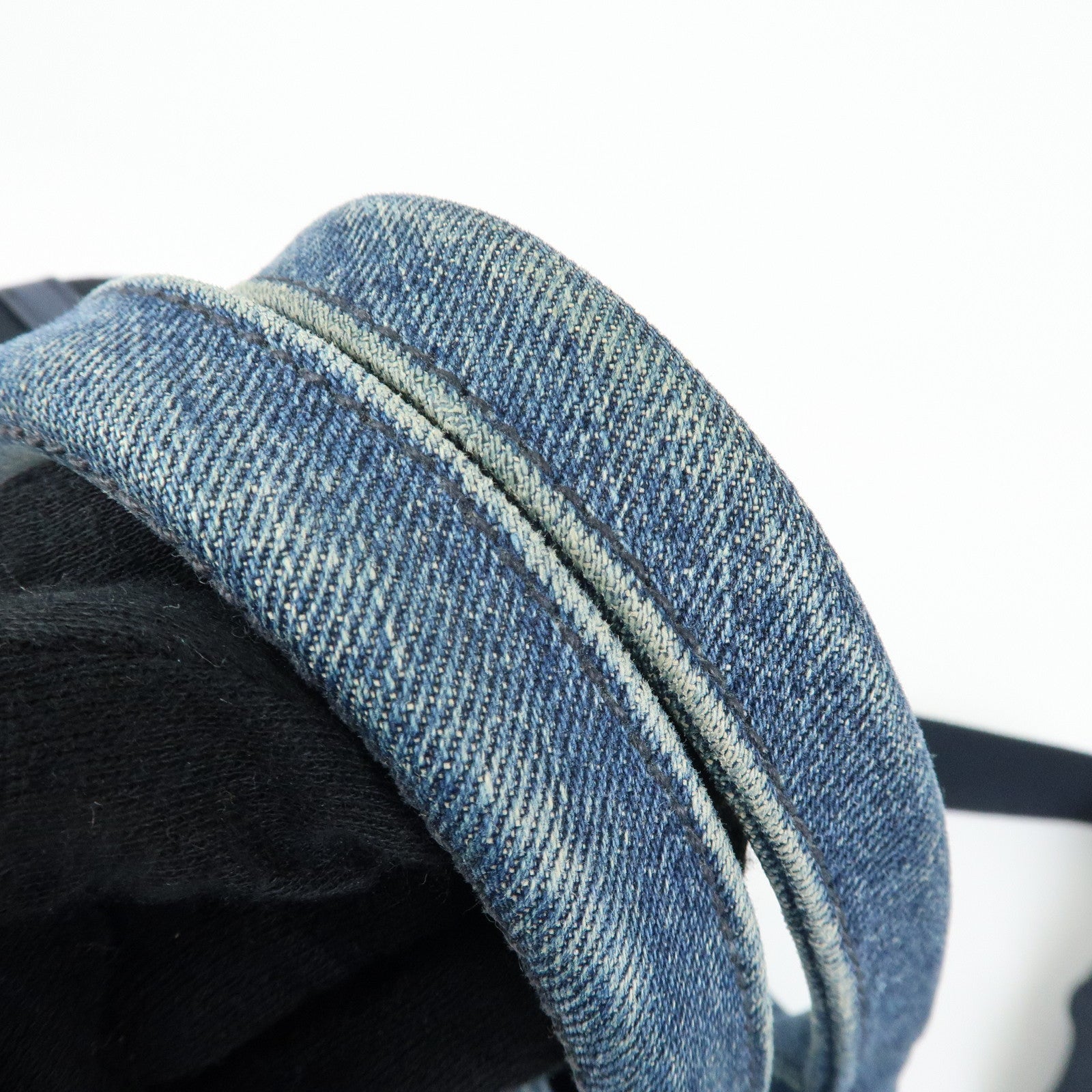 PRADA Canapa Triangle Logo Denim 2Way Bag Hand Bag Blue 1BG439