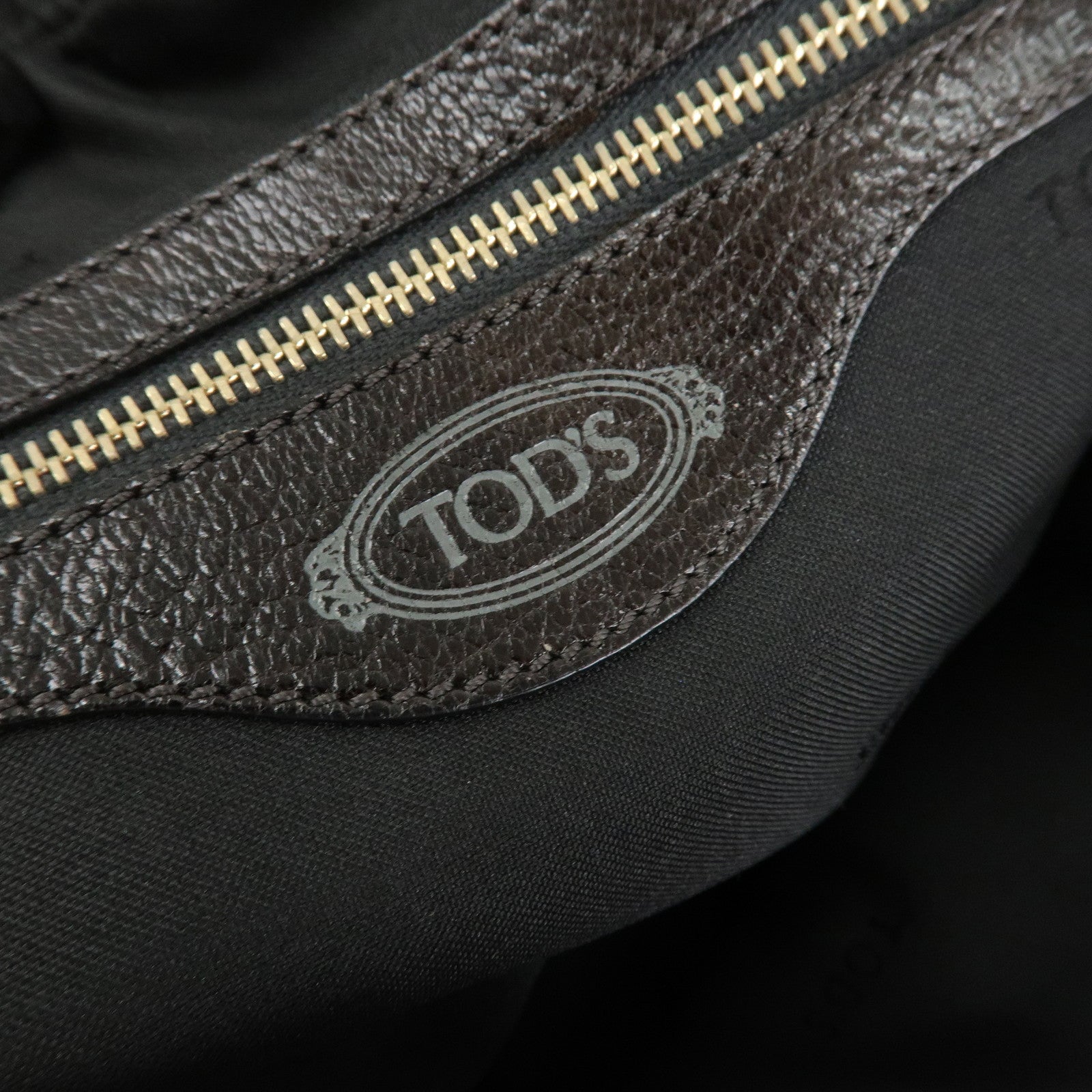 TOD'S G Line Leather 2Way Bag Hand Bag Shoulder Bag Dark Brown