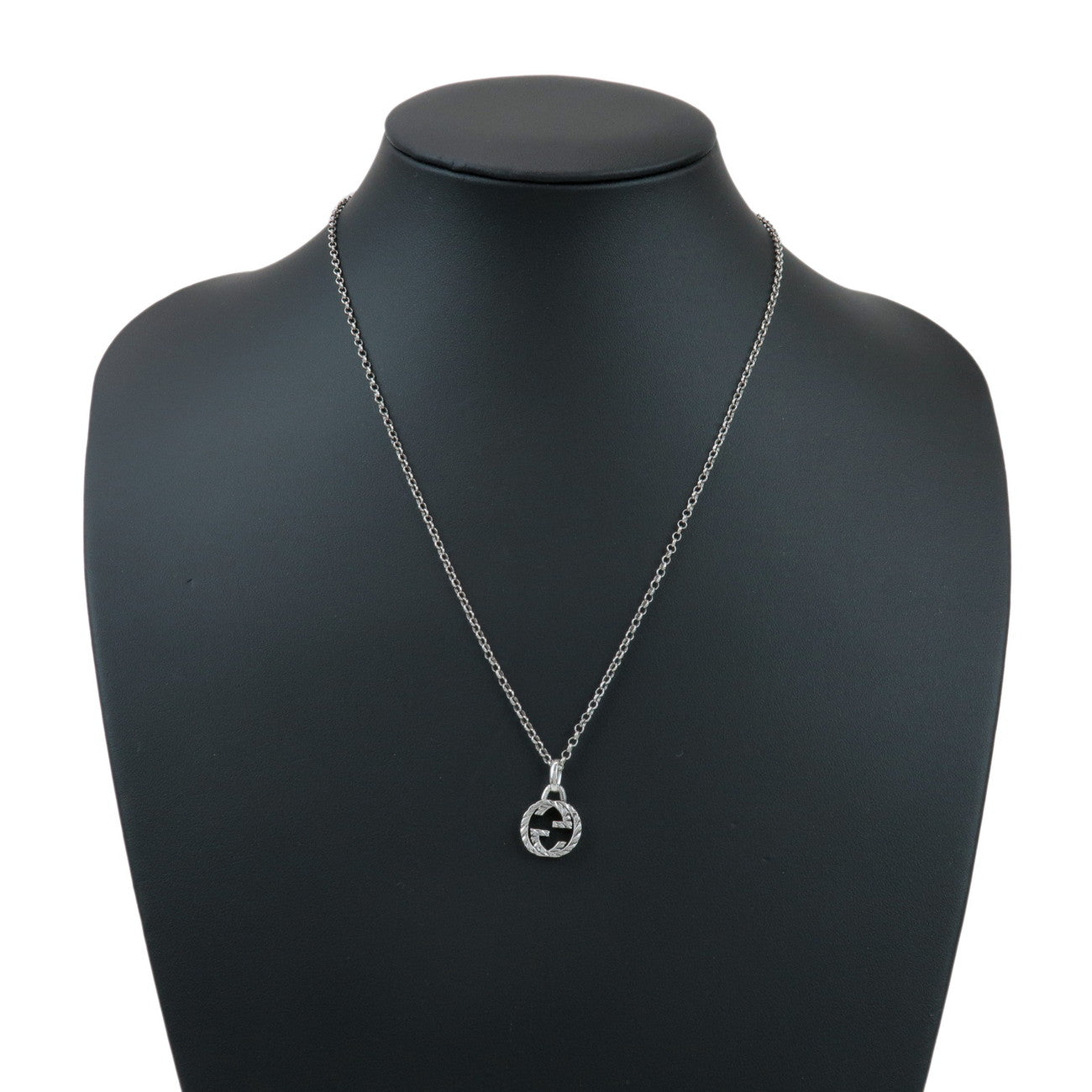 GUCCI Interlocking G Arabesque Chain Necklace SV925 Siver