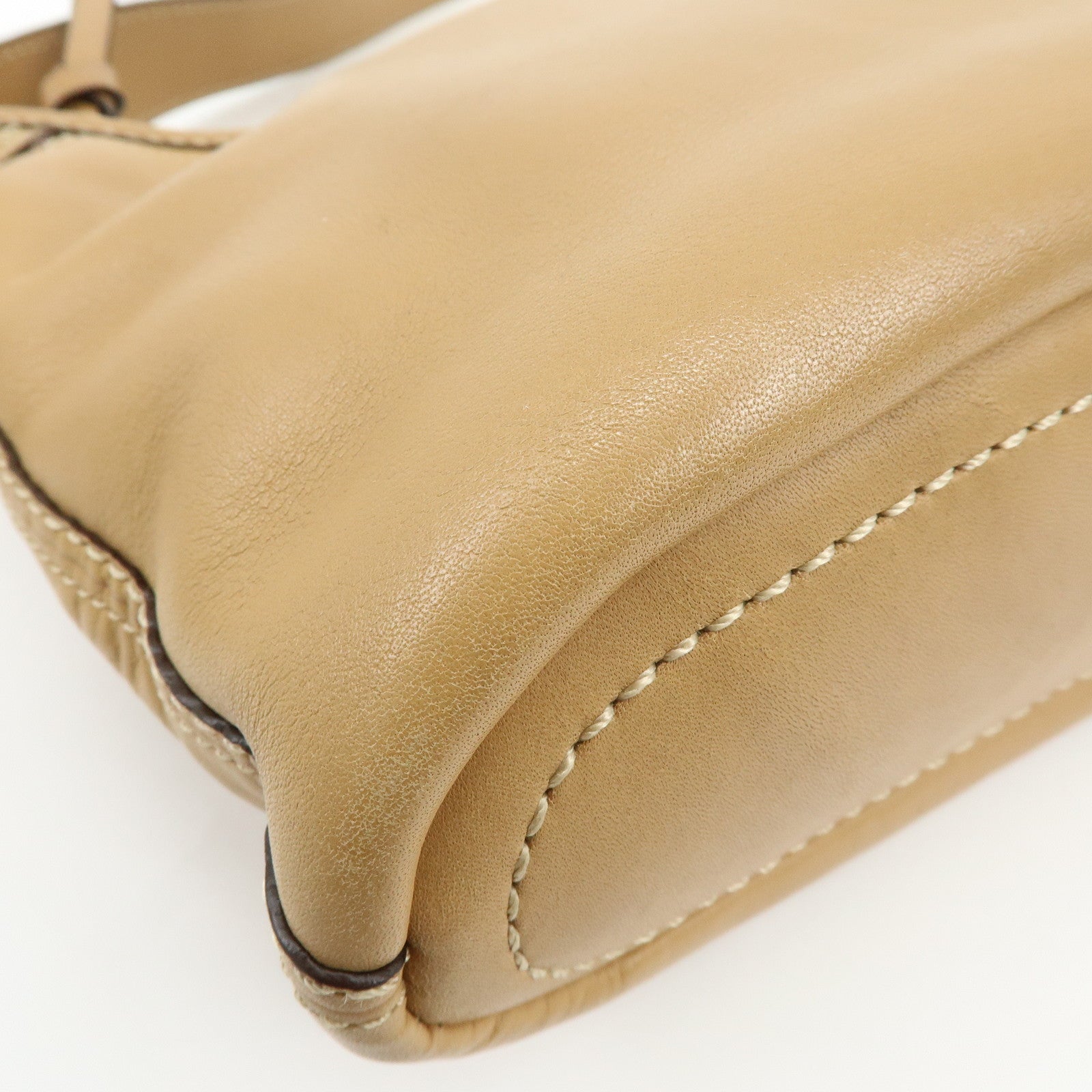COACH Leather Shoulder Bag Light Brown