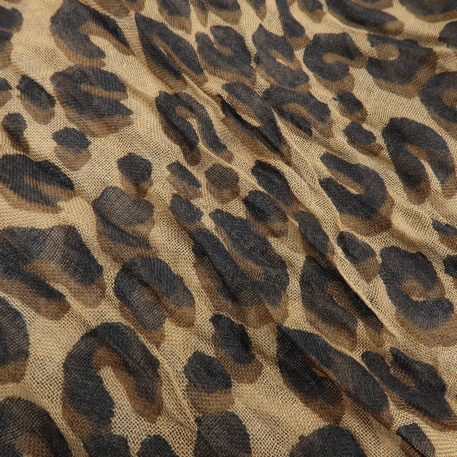 Louis Vuitton Etole Leopard Cashmere Silk Scarf Shawl Brown M75227