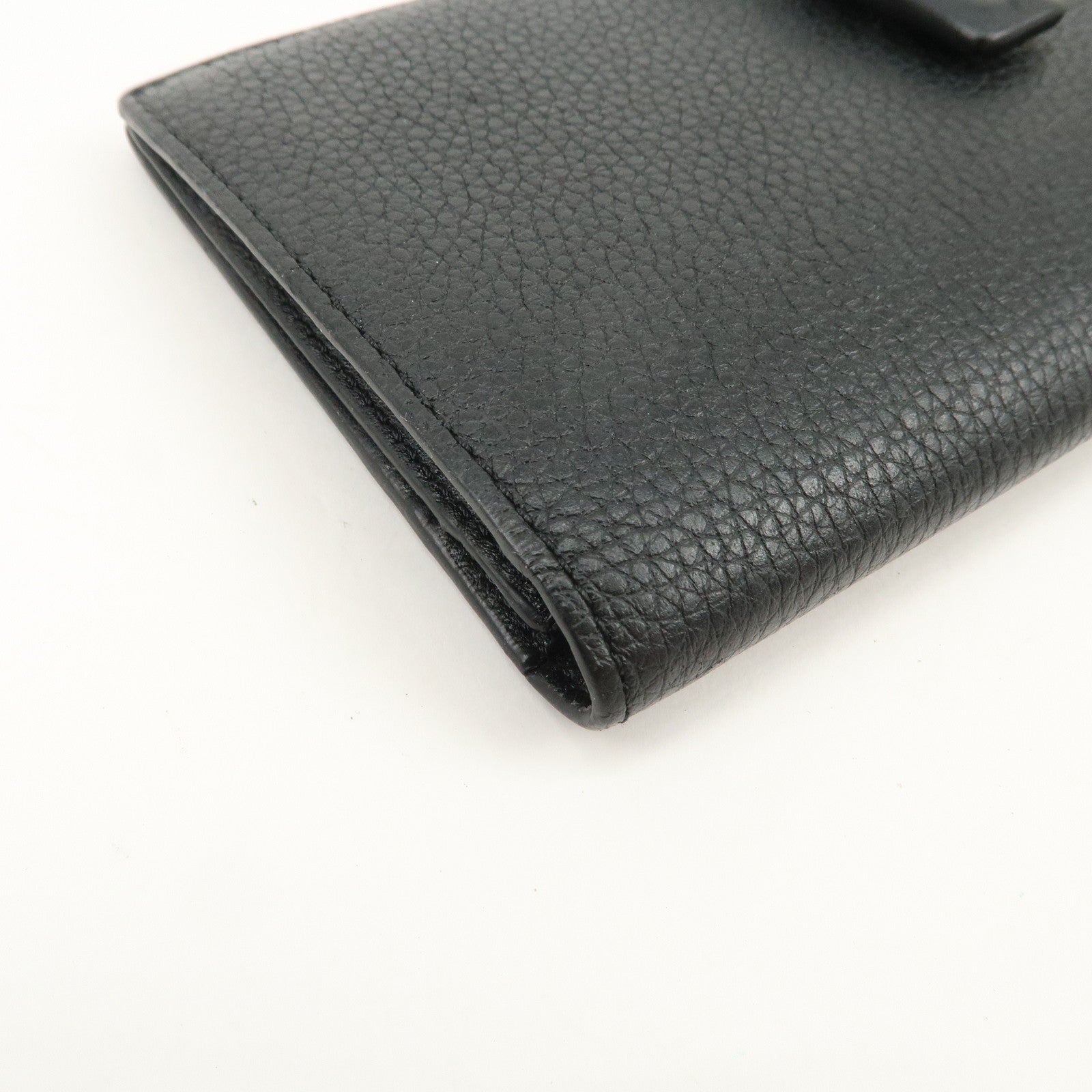 LOEWE Logo Leather Bi-fold Long Wallet Black 062047