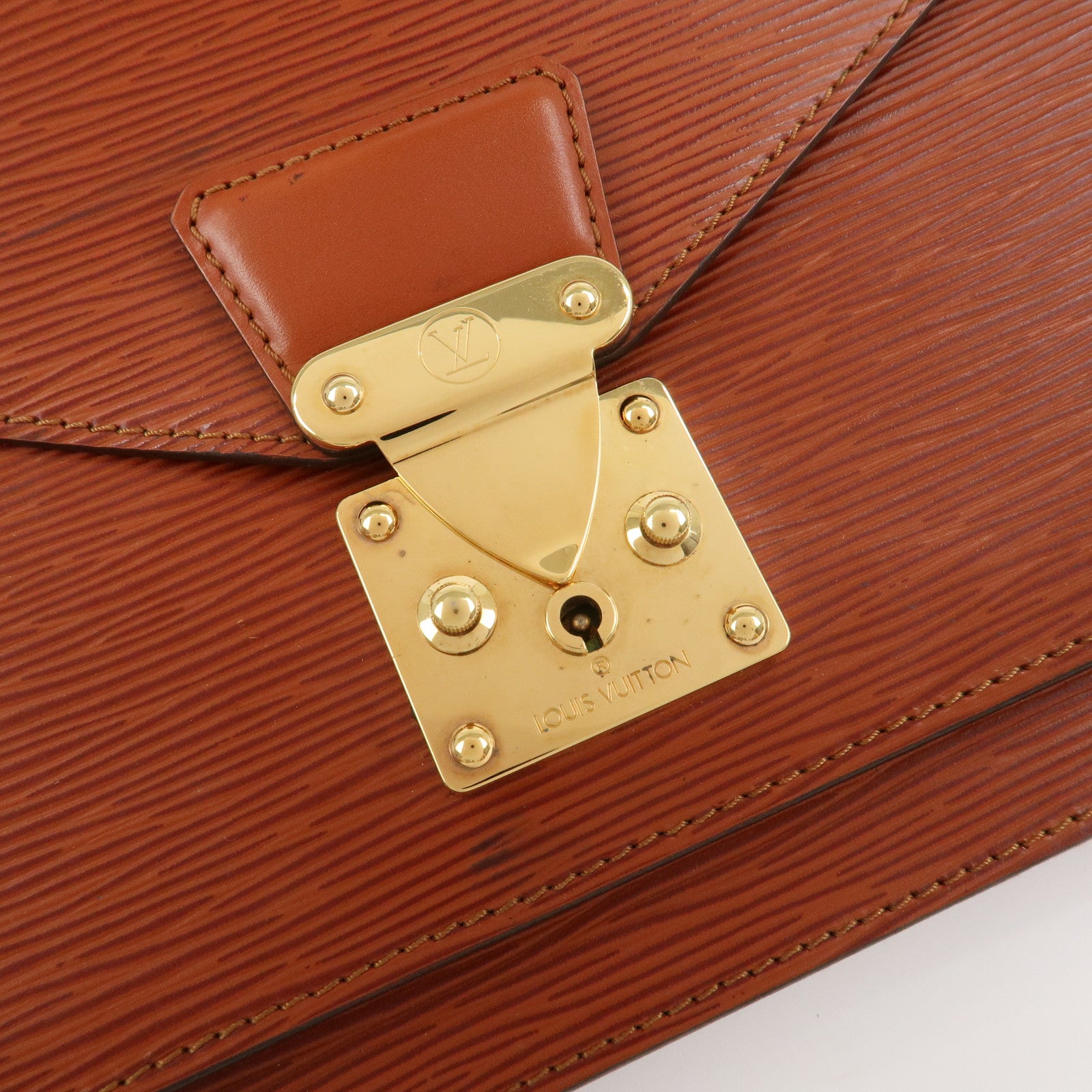 Louis Vuitton Epi Monceau 2way Bag Hand Bag Kenya Brown M52123