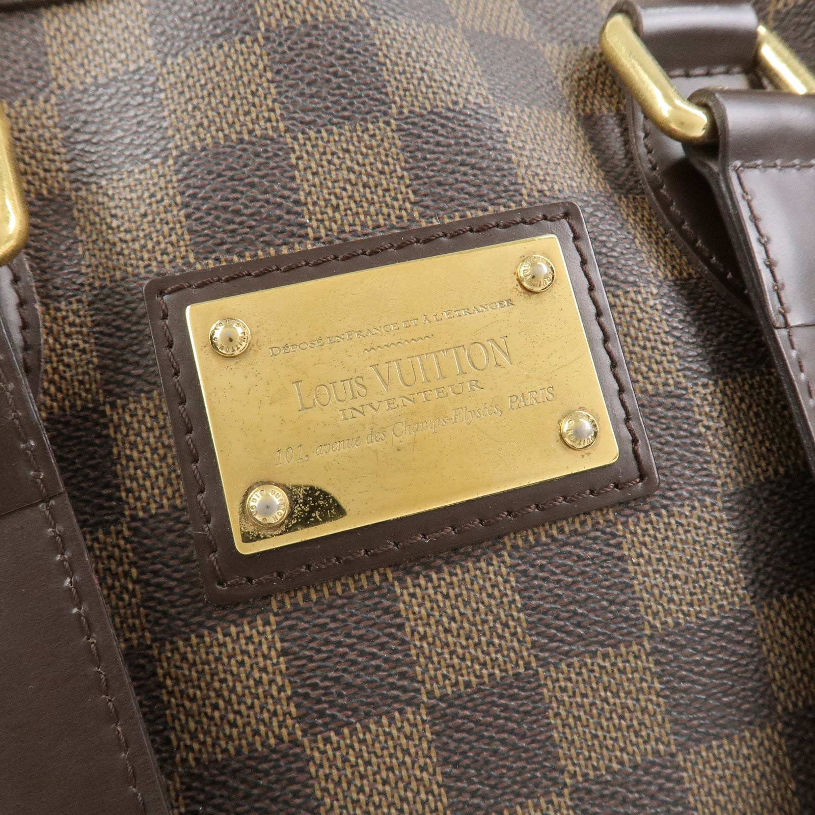 Louis Vuitton Damier Ebene Hampstead PM Hand Bag Tote Bag N51205