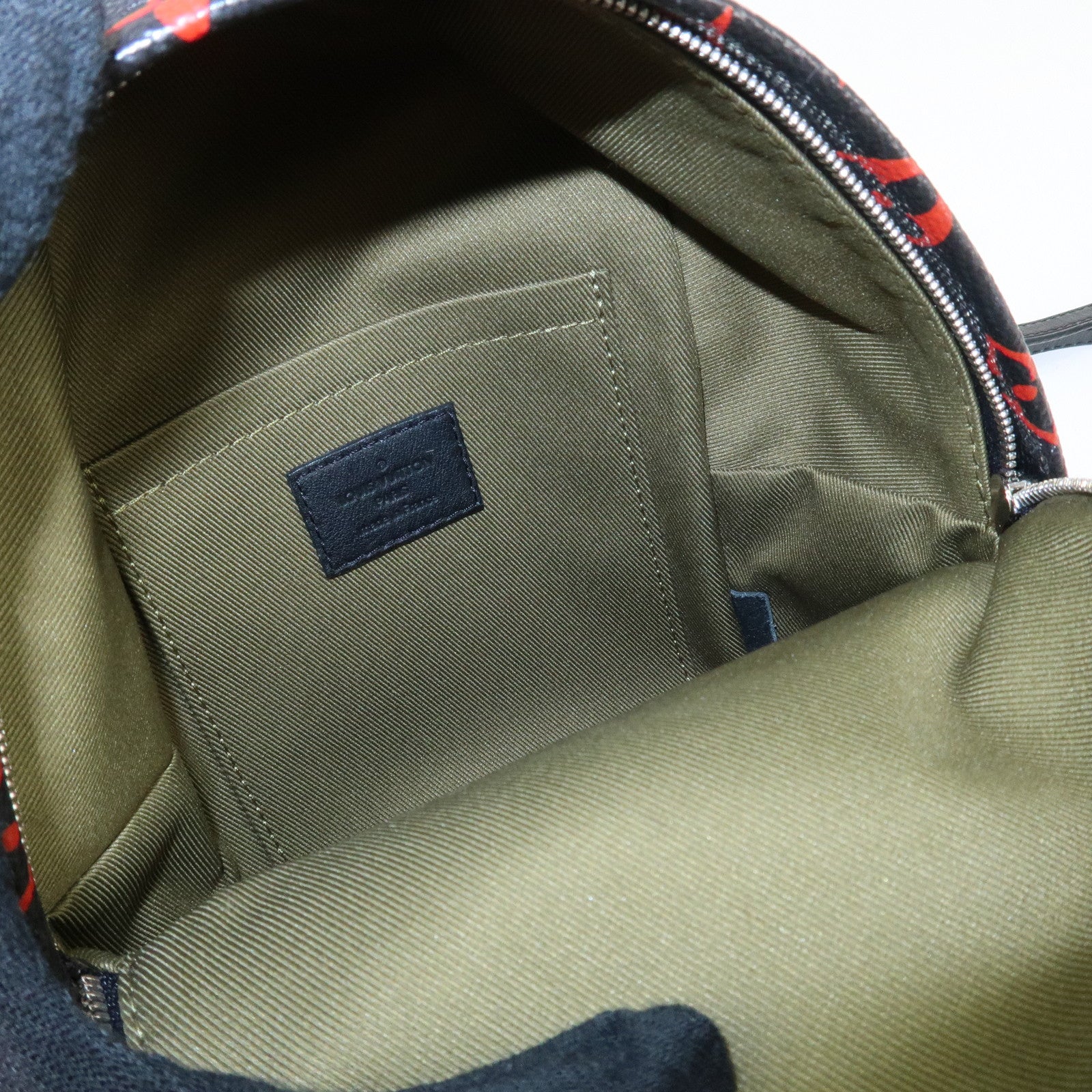 Louis Vuitton Monogram Palm Spring Canvas Mini Backpack Noir Red M41457 Used