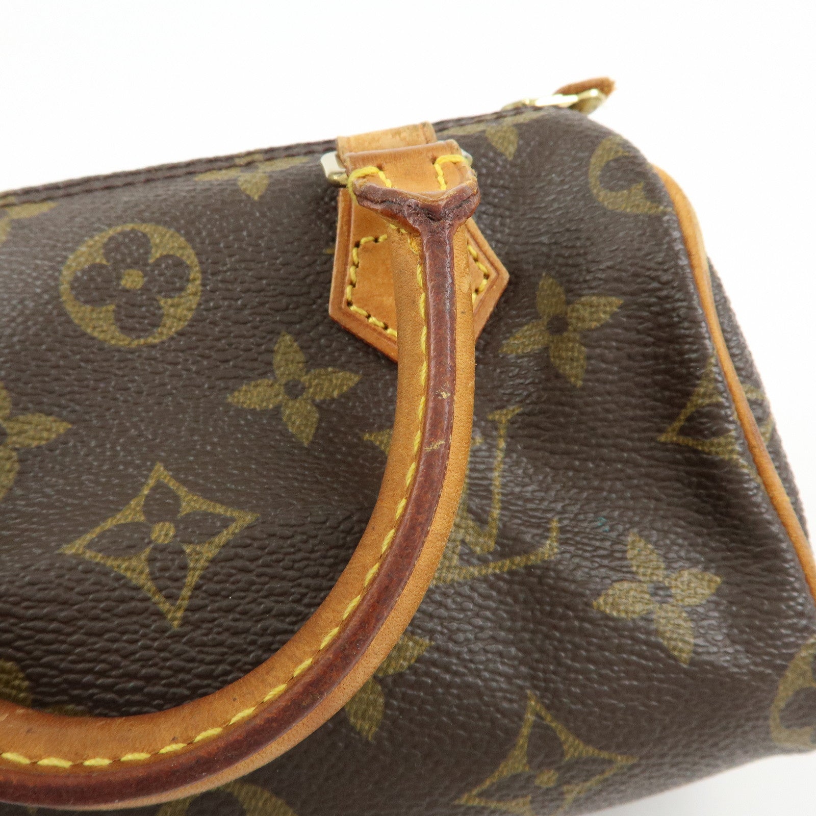 Louis Vuitton Monogram Mini Speedy Hand Bag Brown M41534