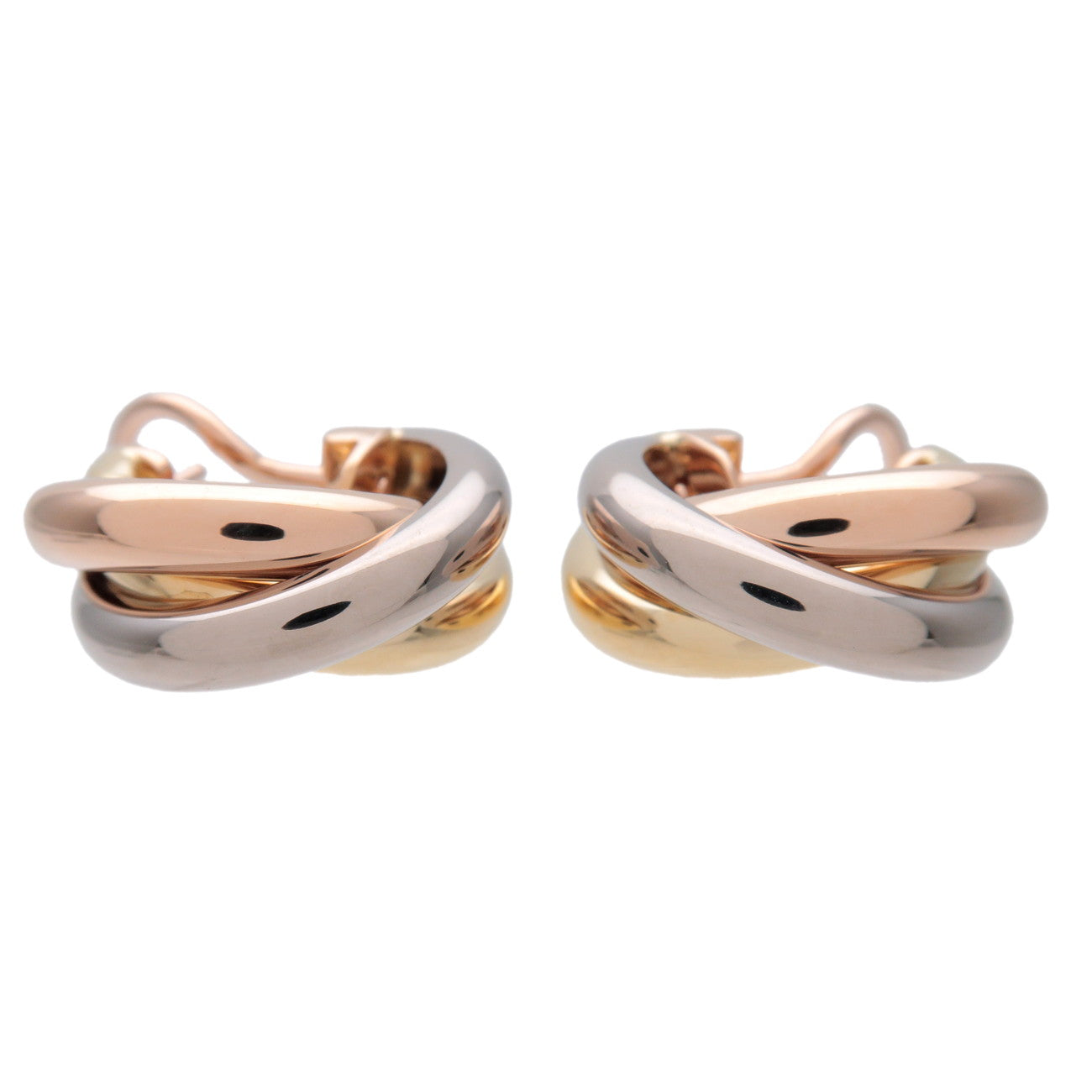 Cartier Trinity Earrings K18 750 White Gold Rose Gold Yellow Gold
