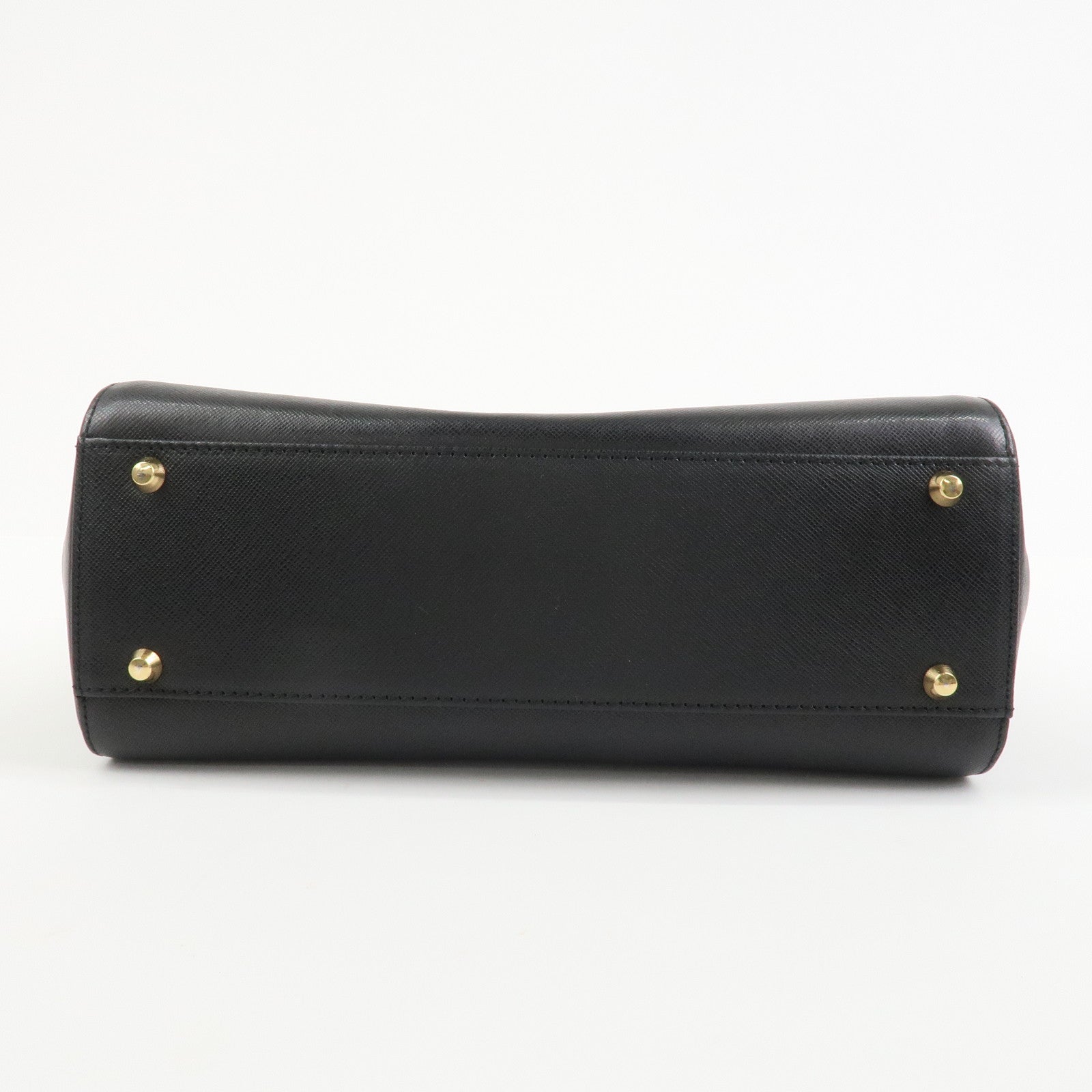 BURBERRY Logo Leather Hand Bag Black
