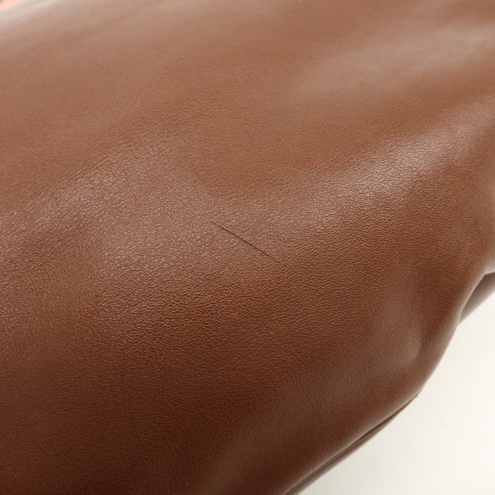 GUCCI Leather Shoulder Bag Brown 154401