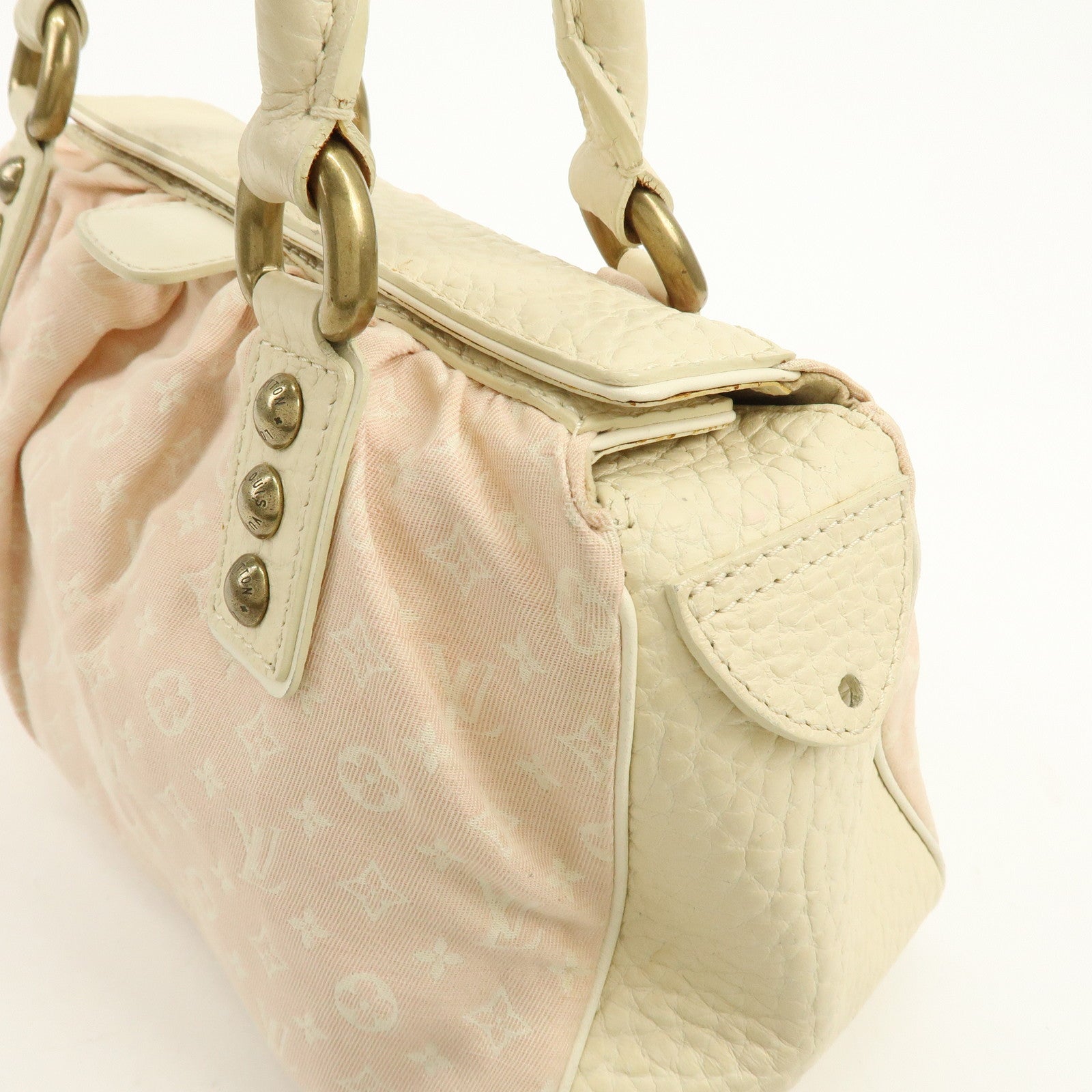 Louis Vuitton Monogram Mini Lin Trapes PM Hand Bag Rose M40062