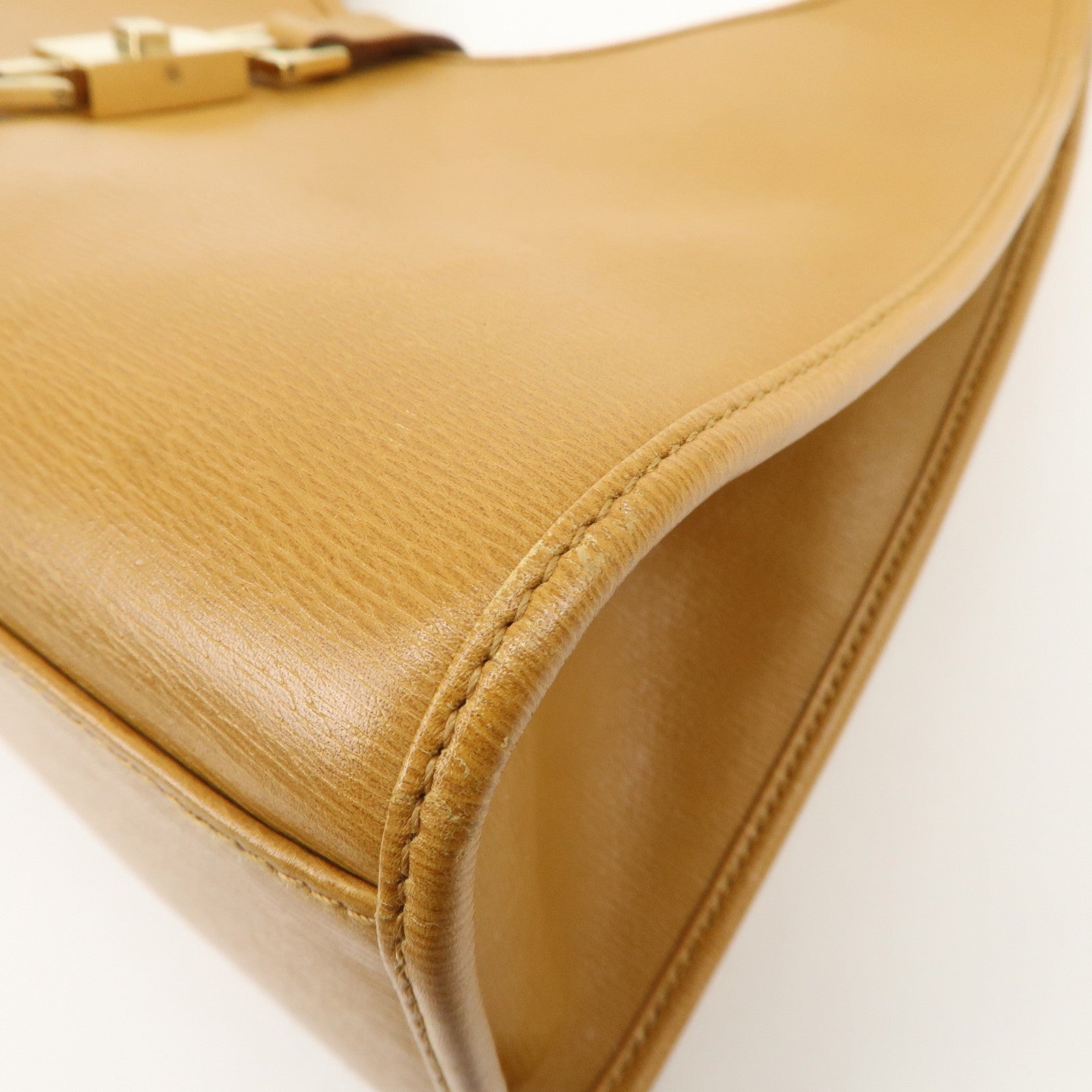 GUCCI Jackie Leather Shoulder Bag Hand Bag Beige 002.1067