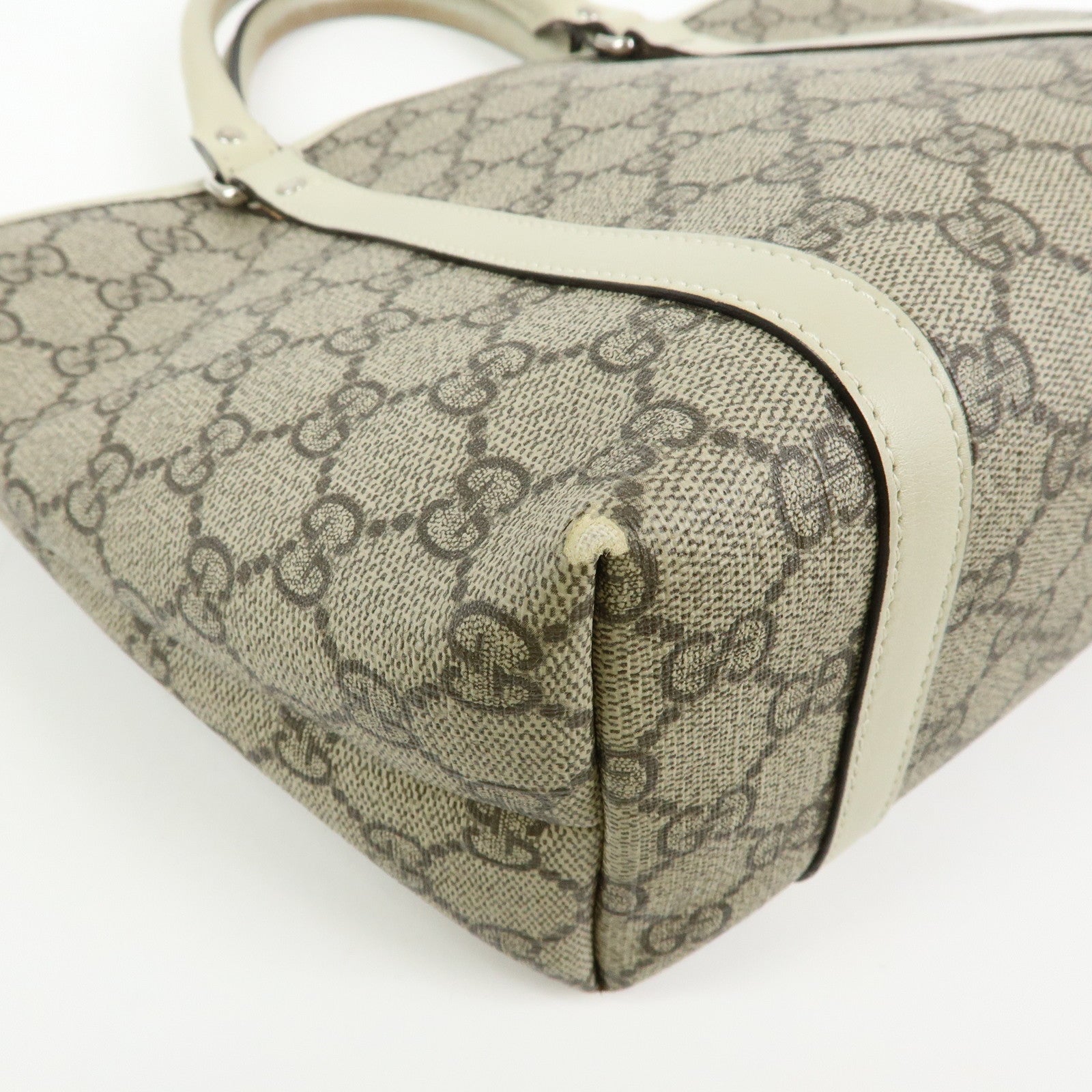 GUCCI GG Supreme Leather Tote Bag Hand Bag Beige 297557