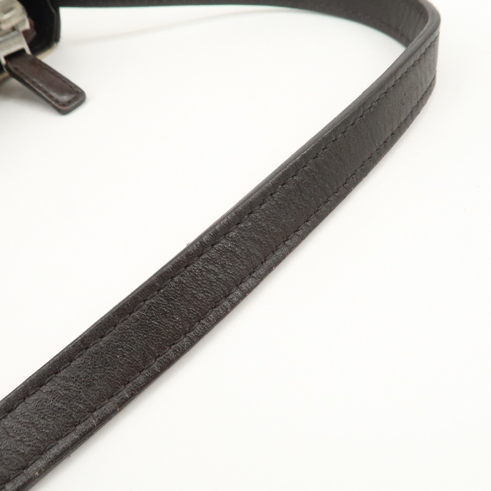 BURBERRY Leather Canvas Shoulder Bag Nova Plaid Brown