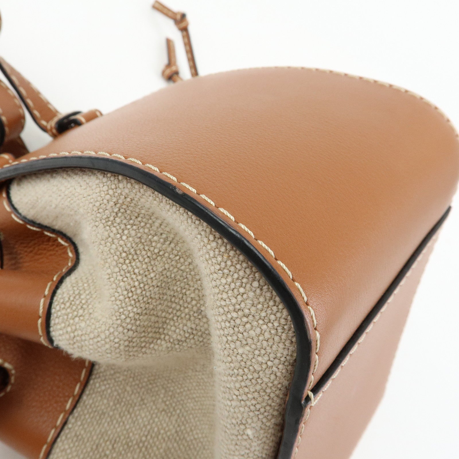 LOEWE Anagram Hammock Cotton Calf Leather Drawstring Mini 2Way Bag