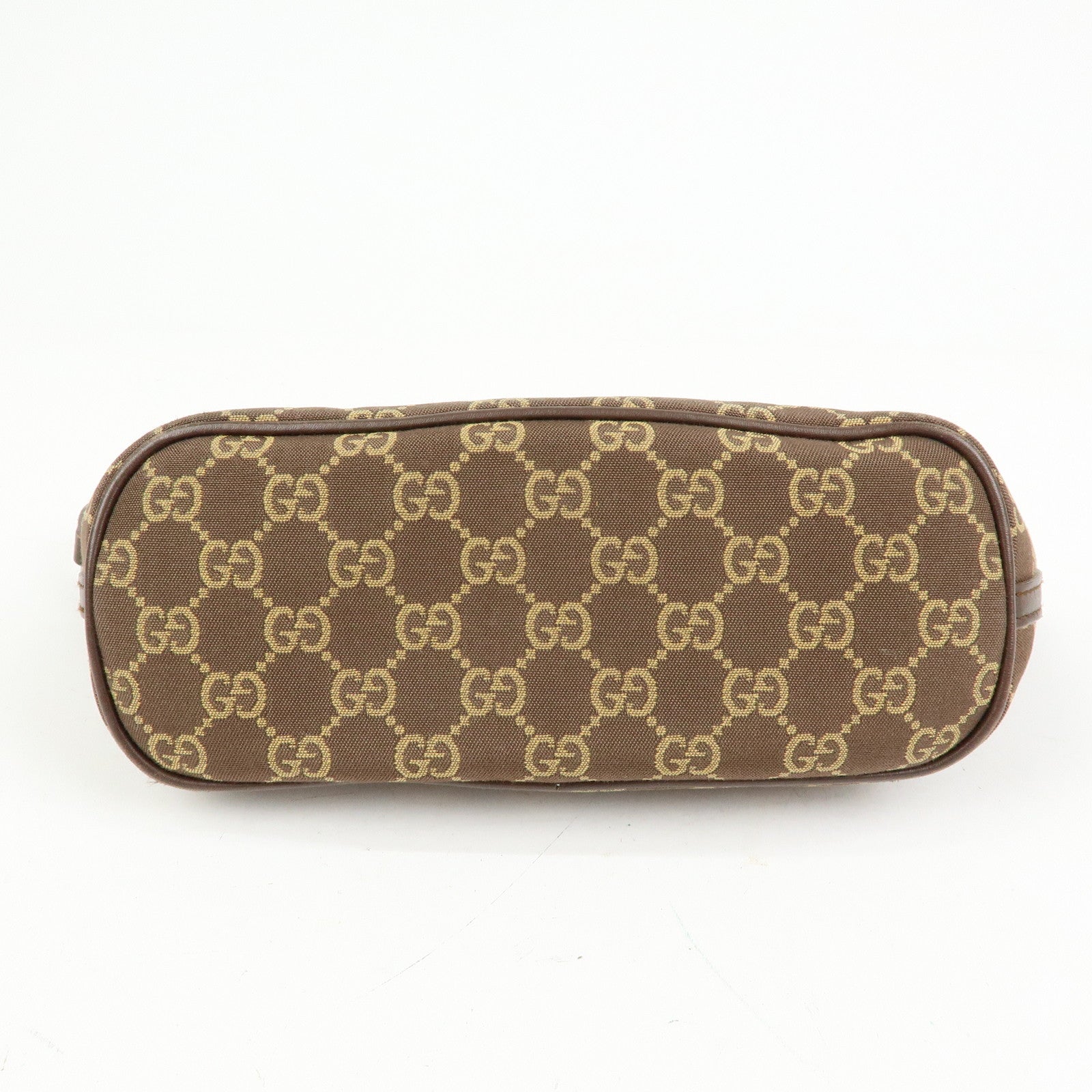 GUCCI Boat Bag GG Canvas Accessory Pouch Hand Bag Brown 039.1103