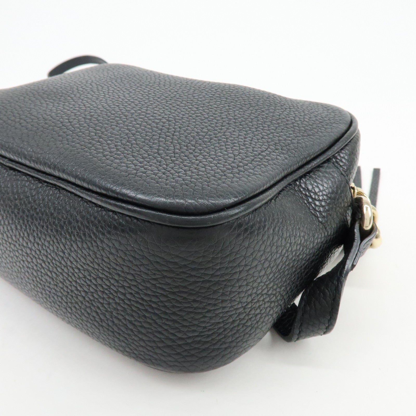 GUCCI SOHO Leather Shoulder Crossbody Bag Black 308364