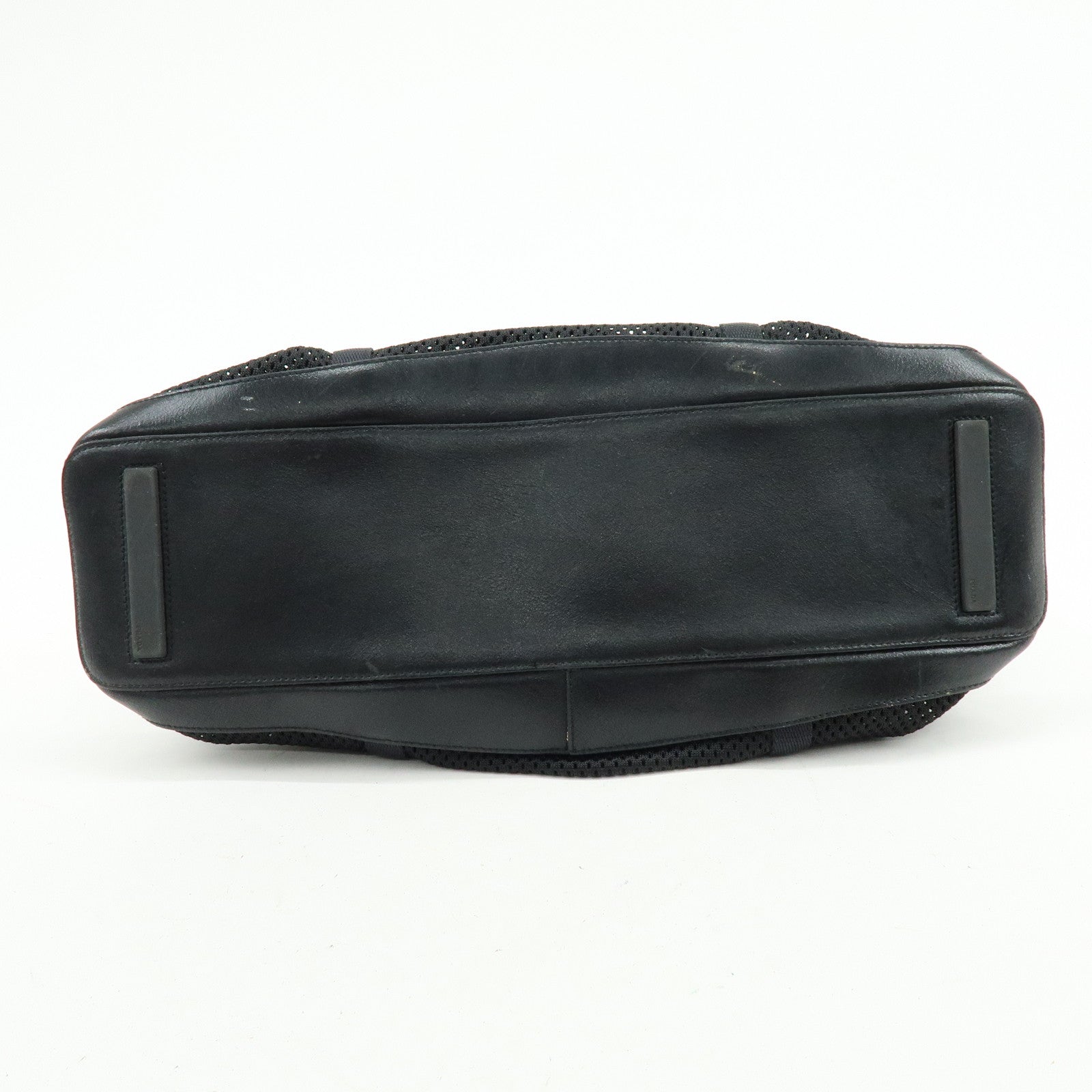 PRADA Mesh Leather Tote Bag Shoulder Bag Black