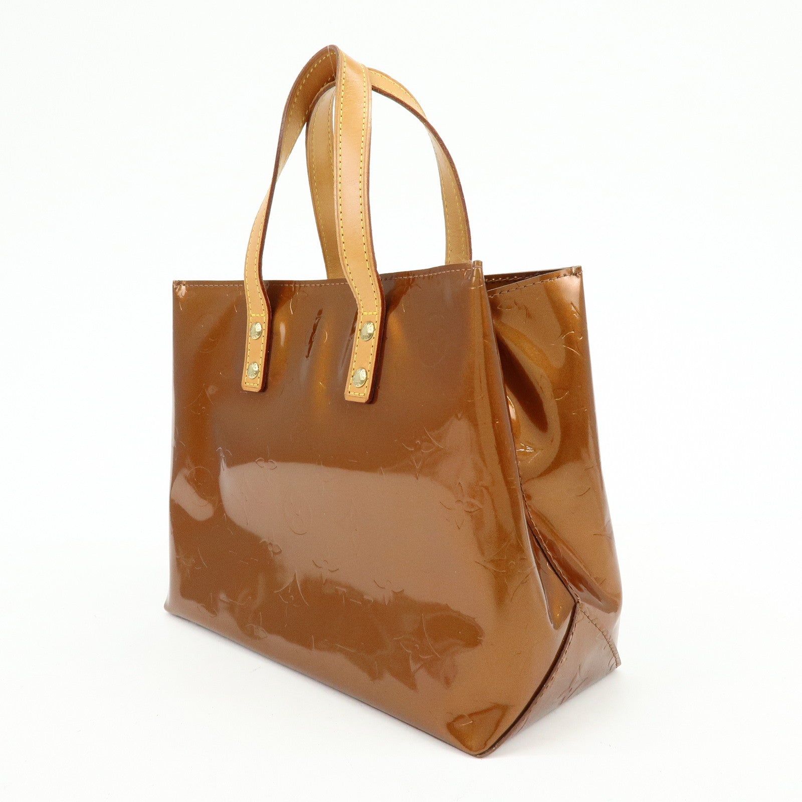 Louis Vuitton Monogram Vernis Reade PM Hand Bag Bronze M91146