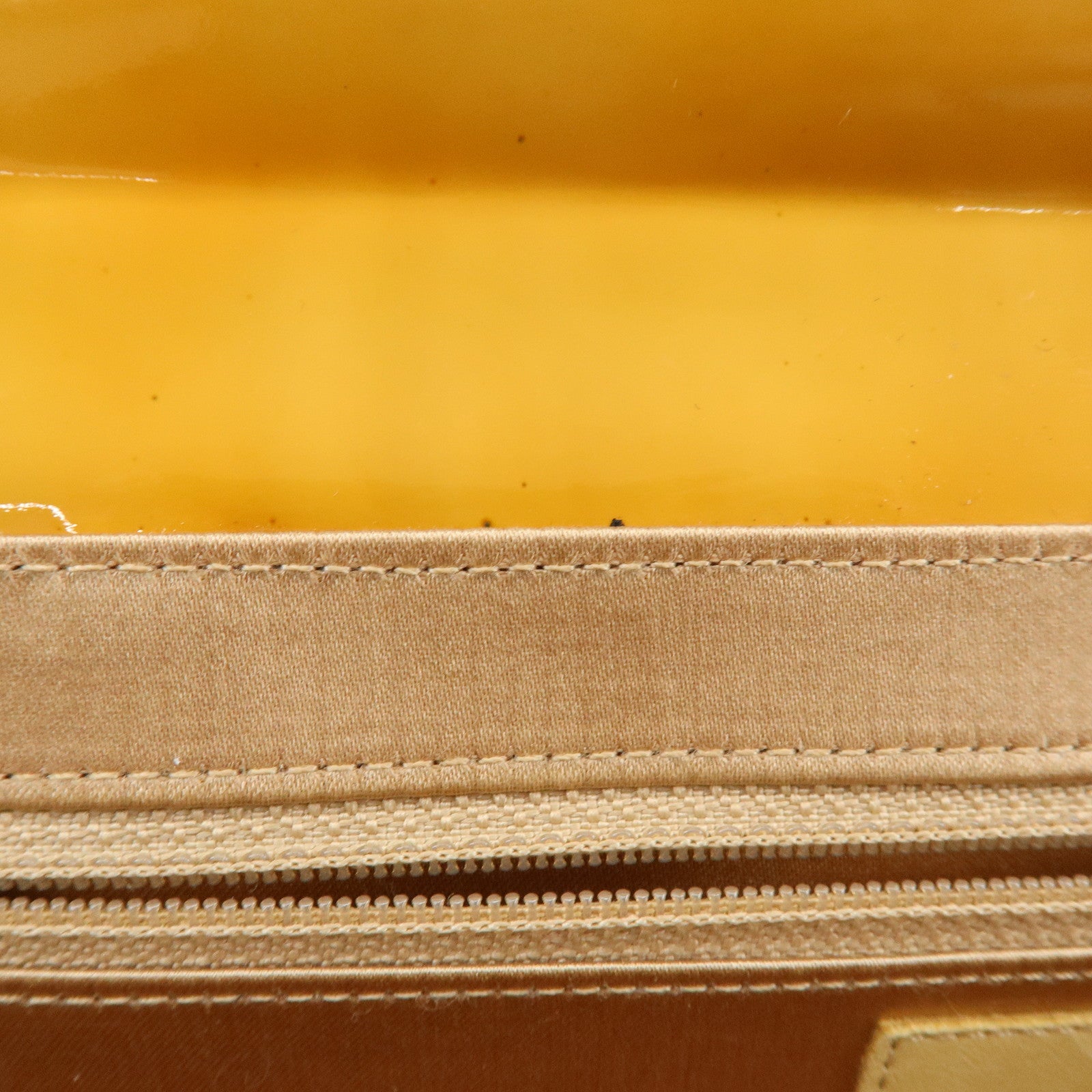 CHANEL Chocolate Bar Patent Leather Shoulder Bag Hand Bag Orange