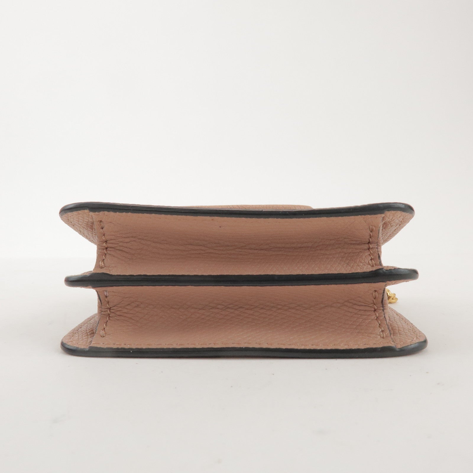 VALENTINO V Sling Leather Shoulder Bag Crossbody Bag Pink Beige