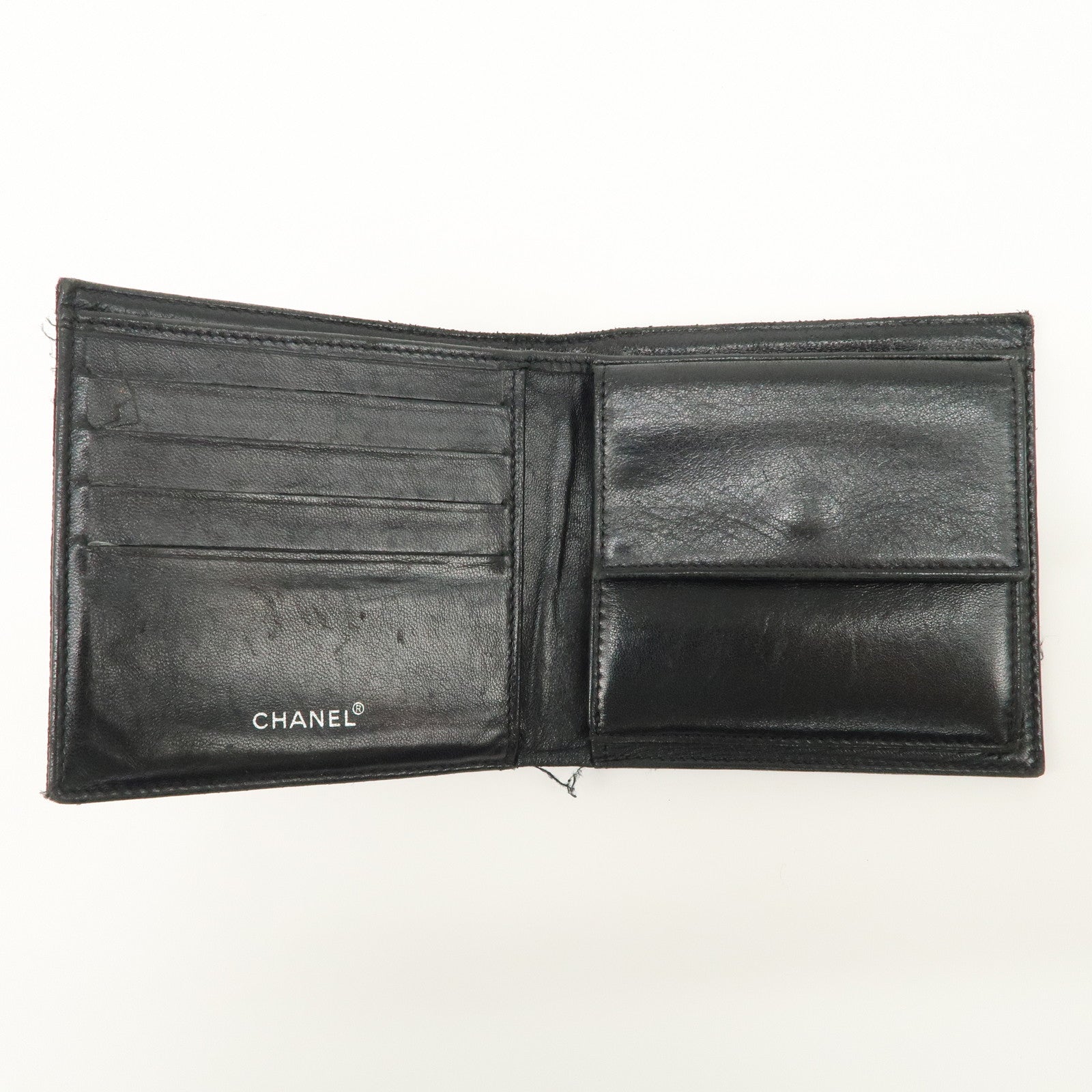 CHANEL New Travel Line Nylon Bi-fold Wallet Black