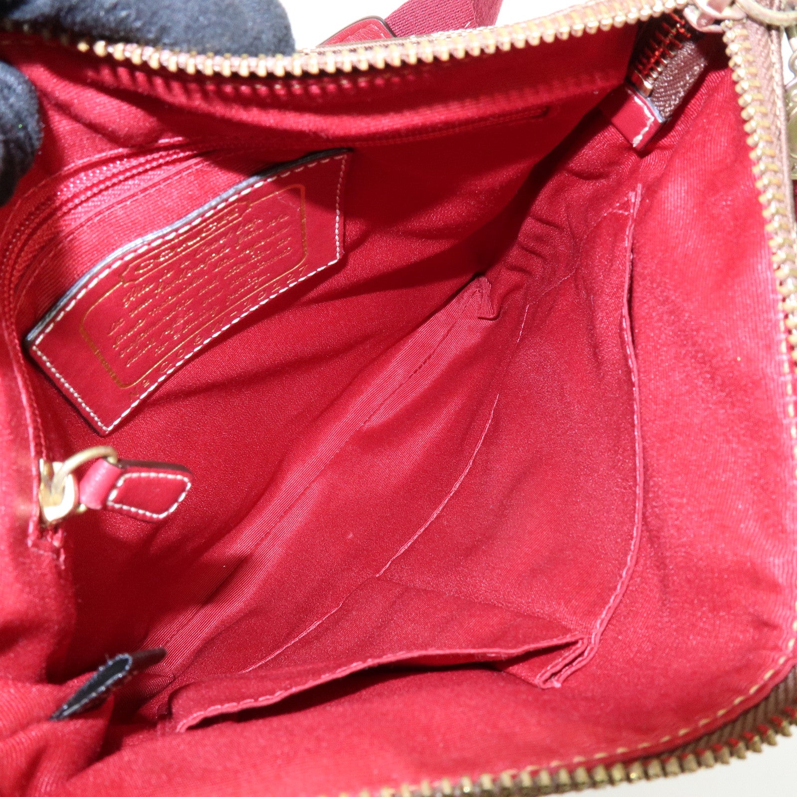 COACH Set of 2 Signature Canvas Leather Shoulder Bag Beige