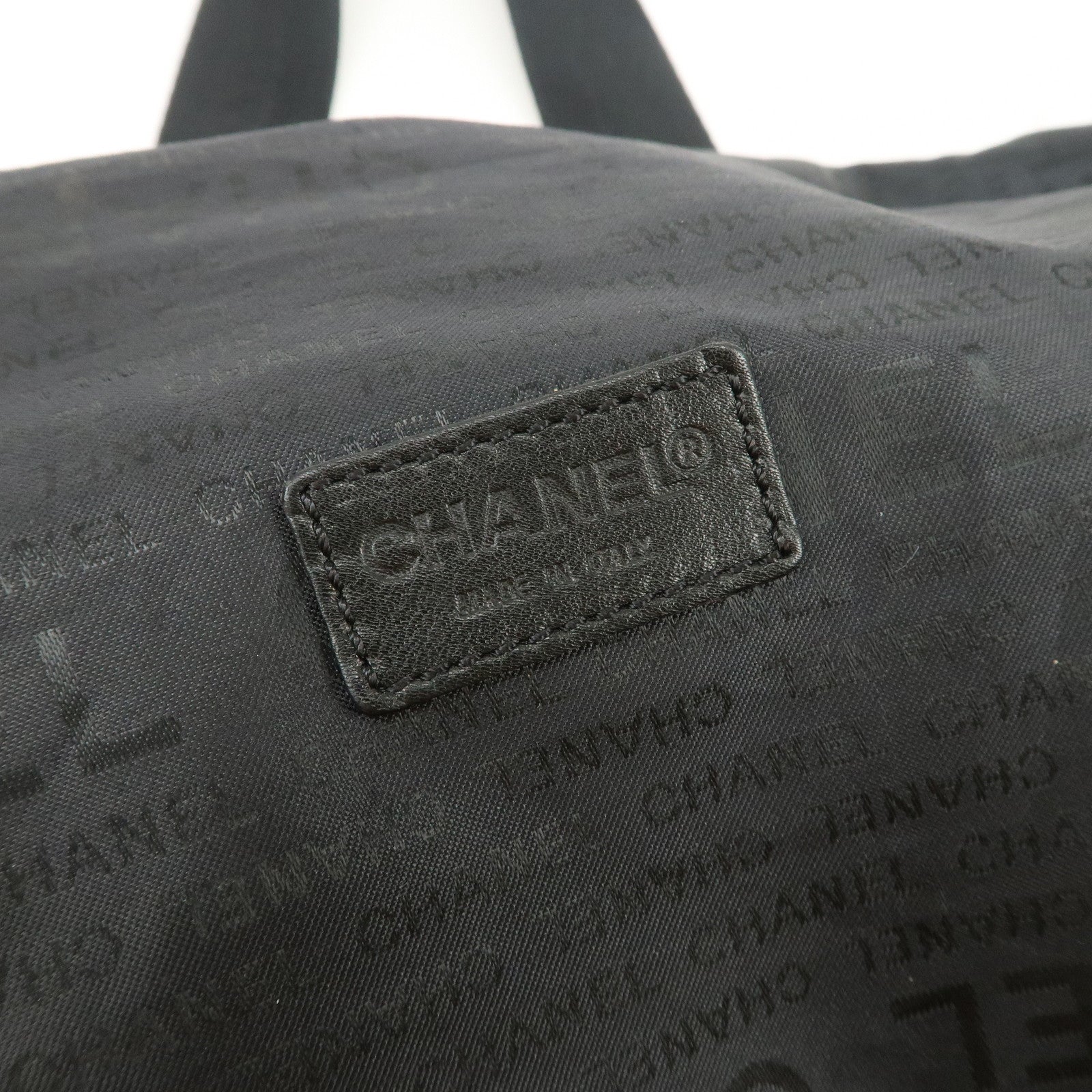 CHANEL Sports Line COCO Mark Nylon Boston Bag Hand Bag Black