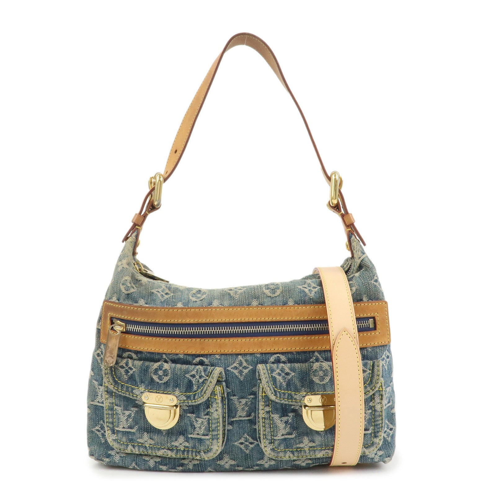 Louis Vuitton Monogram Denim Baggy PM 2Way Bag Shoulder Bag M95049